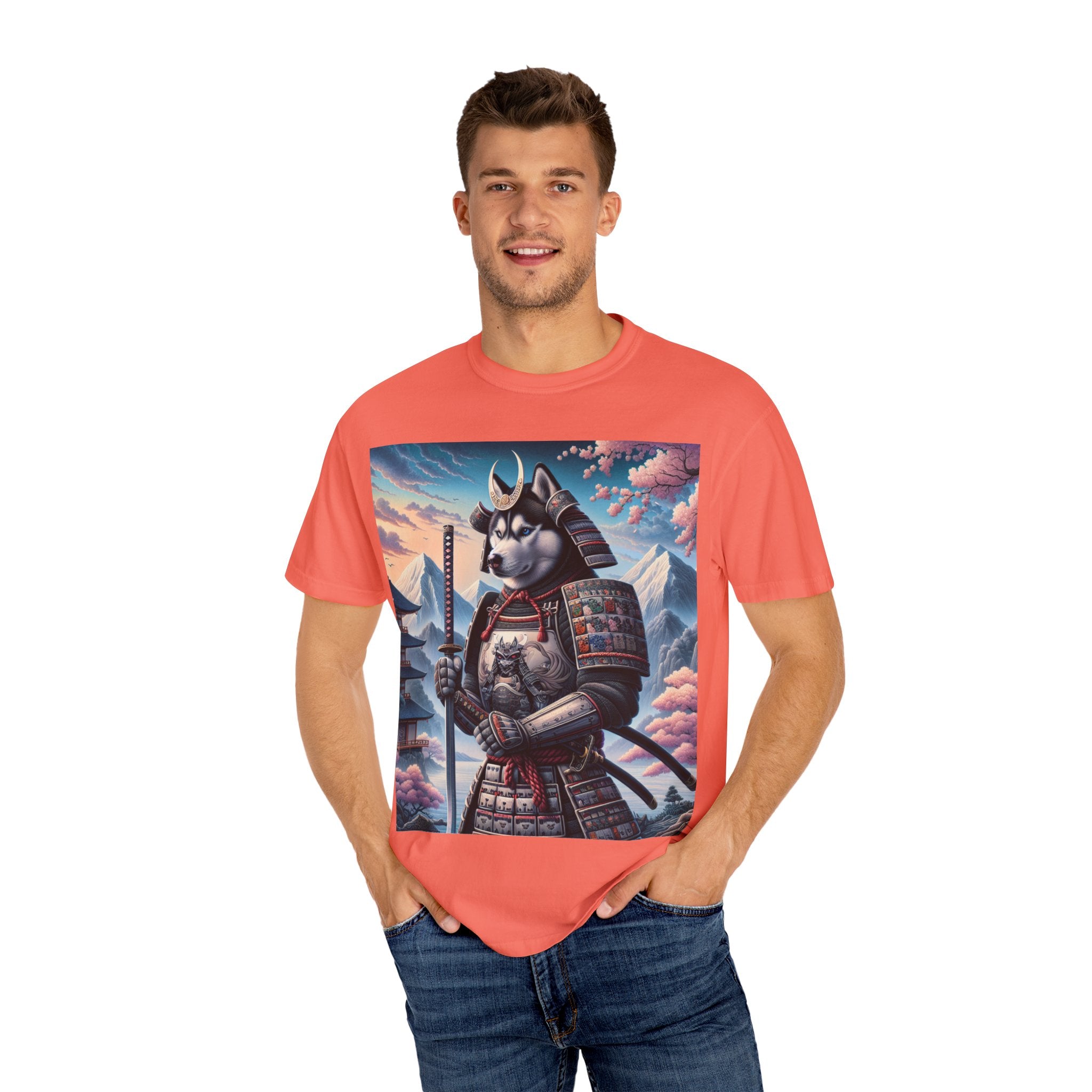 Samurai Cat T-Shirt, Unisex Graphic Tee, Vintage Style Shirt, Fun Casual Wear, Gift for Animal Lovers, Unique Artwork Apparel
