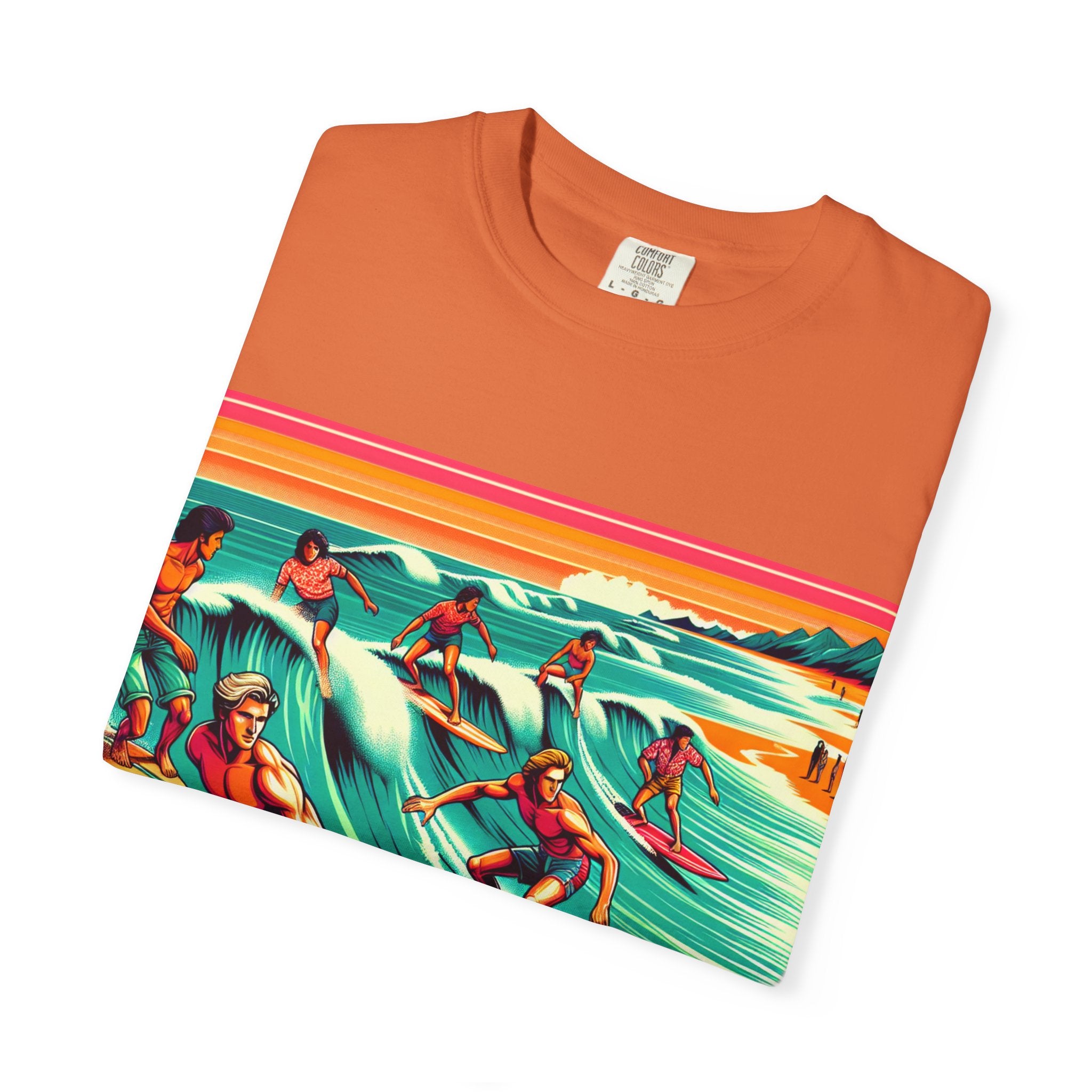 Retro Surfing T-Shirt, Cool Beachwear, Summer Gift, Unisex Casual Tee, Surfer Style Apparel, Vintage Wave Art Shirt