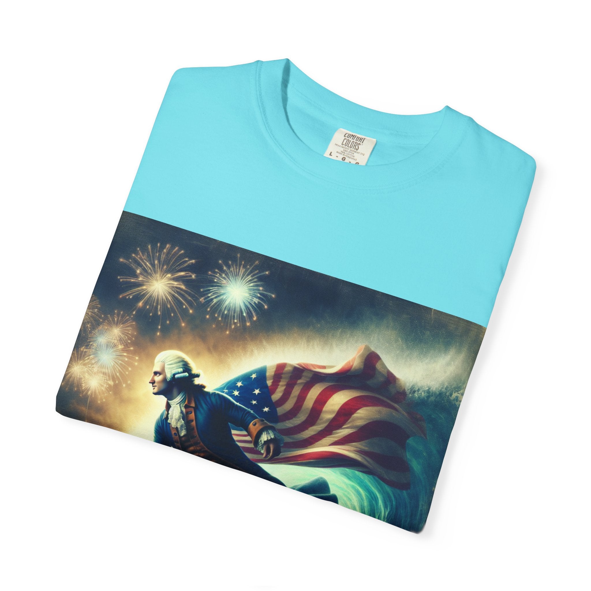 Patriotic Surfing T-Shirt, 4th of July Tee, Unisex Casual Shirt, Gift for Surfers, Independence Day Apparel