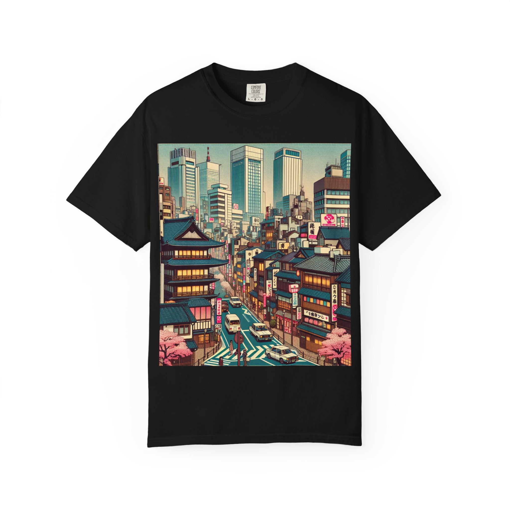 Urban Landscape Graphic T-Shirt | Street Art Tee, Casual Wear, Gift for Travelers, Relaxed Fit, Unique Cityscape Design