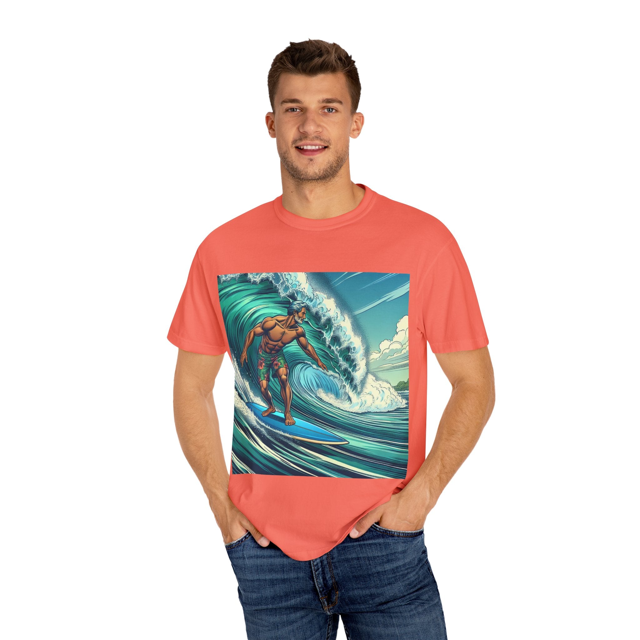 Surf Vibe Unisex Garment-Dyed T-shirt, Beach Apparel, Casual Wear, Summer Gift, Outdoor Fun, Surfing Enthusiast