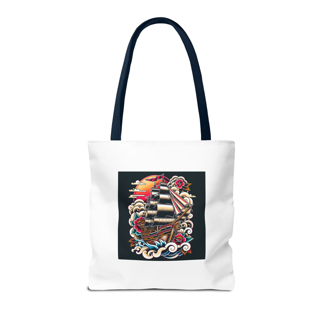 Pirate Ship Tote Bag, Nautical Tote for Adventurers, Eco-Friendly Shopper, Unique Gift for Travelers, Stylish Beach Bag
