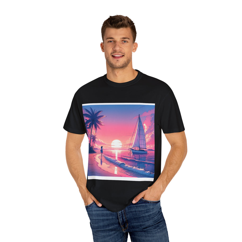 Sunset Sail Unisex T-Shirt, Beach Life Shirt, Vacation Tee, Gift for Sailors, Summer Fashion