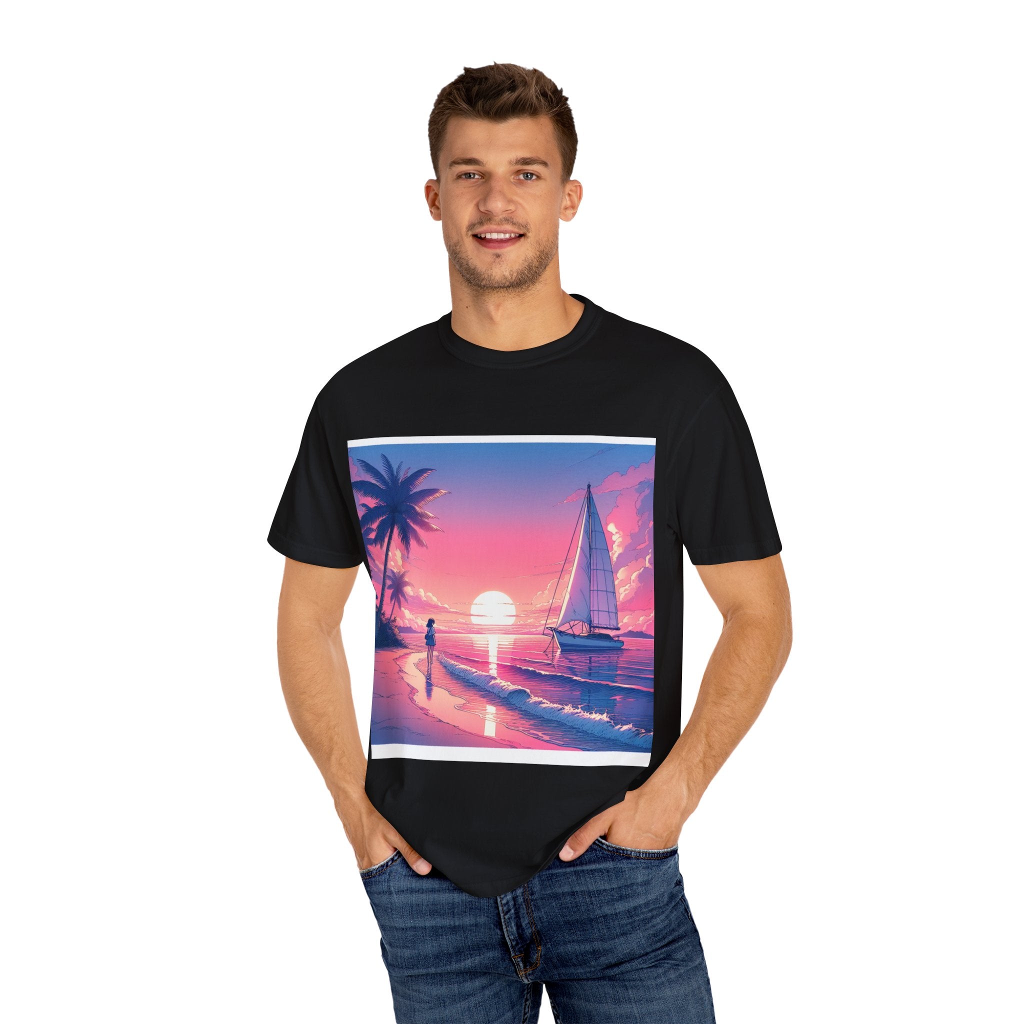 Sunset Sail Unisex T-Shirt, Beach Life Shirt, Vacation Tee, Gift for Sailors, Summer Fashion