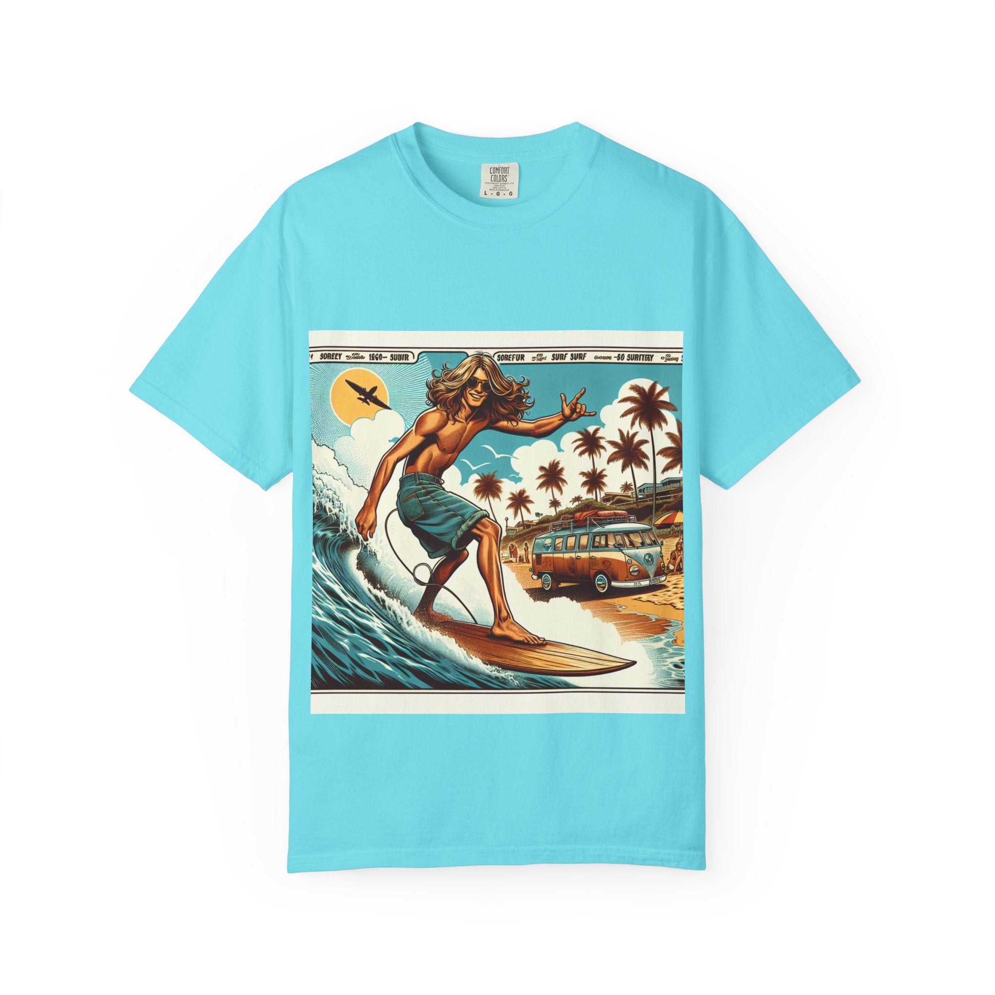 Beach Vibes T-shirt, Surfing Tee, Summer Apparel, Unisex Graphic Shirt, Vacation Wear, Gift for Surfers, Outdoor Activities