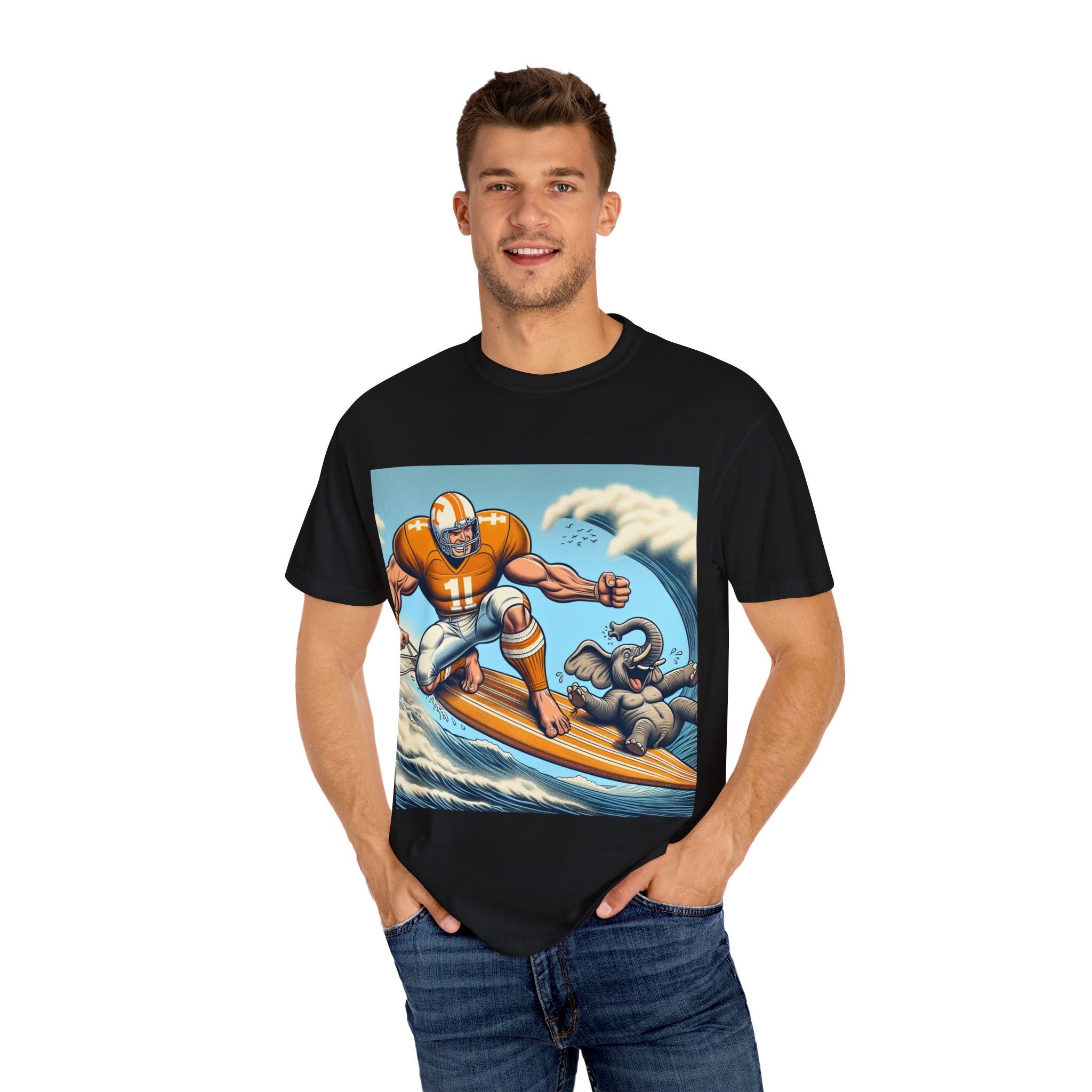 Surfing Graphic T-shirt, Unisex Summer Tee, Beach Vibe Shirt, Casual Apparel, Perfect Gift for Surf Lovers
