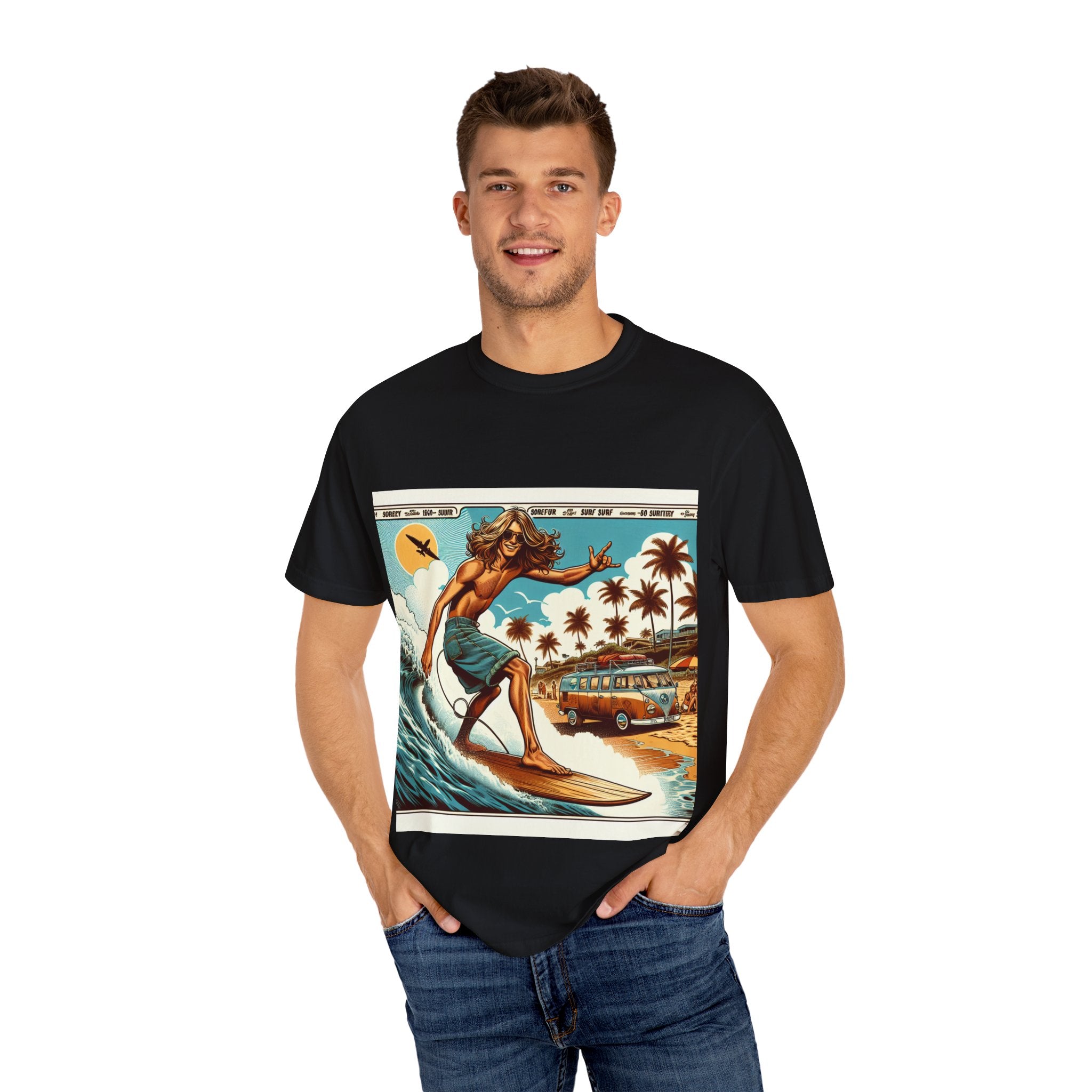 Beach Vibes T-shirt, Surfing Tee, Summer Apparel, Unisex Graphic Shirt, Vacation Wear, Gift for Surfers, Outdoor Activities
