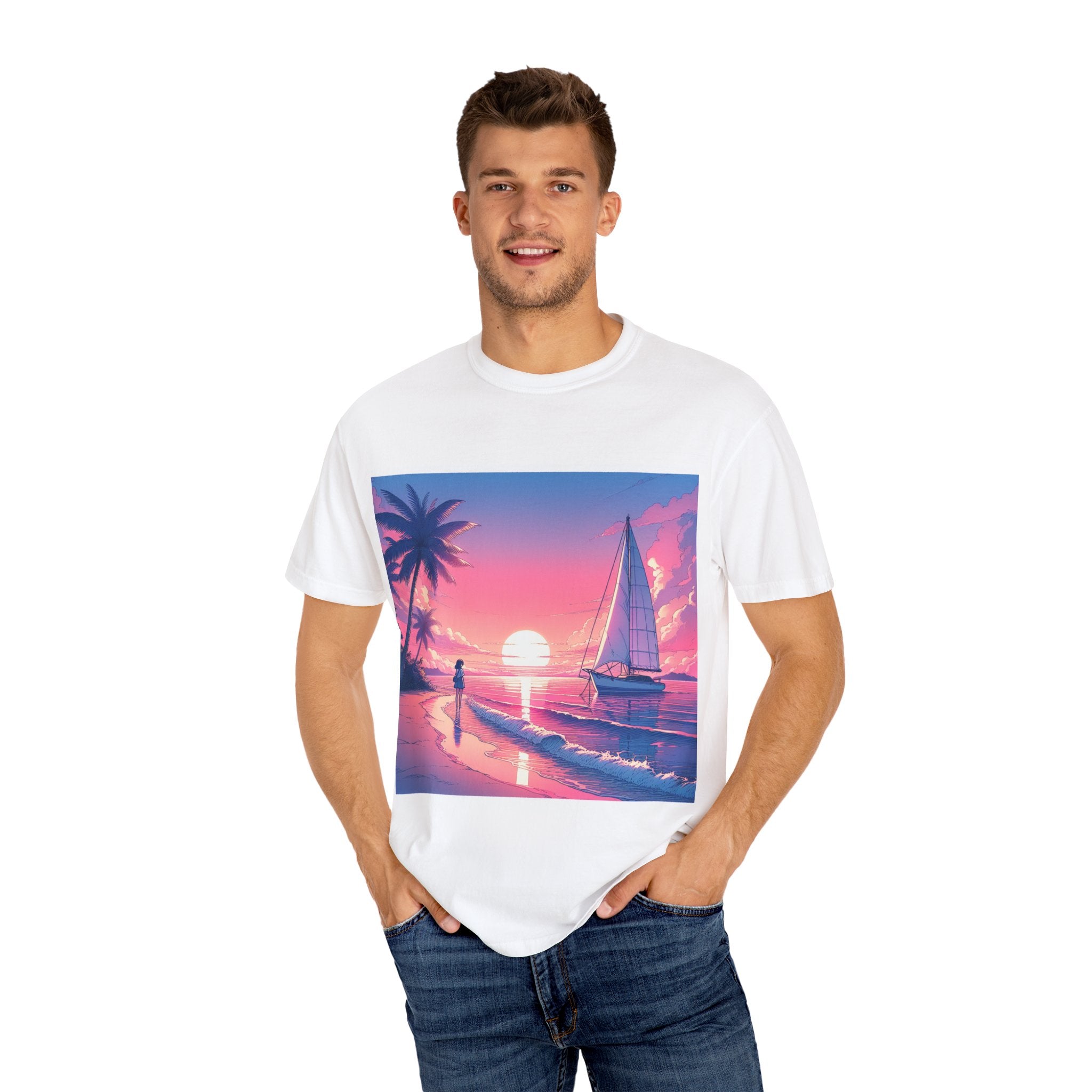 Sunset Sail Unisex T-Shirt, Beach Life Shirt, Vacation Tee, Gift for Sailors, Summer Fashion