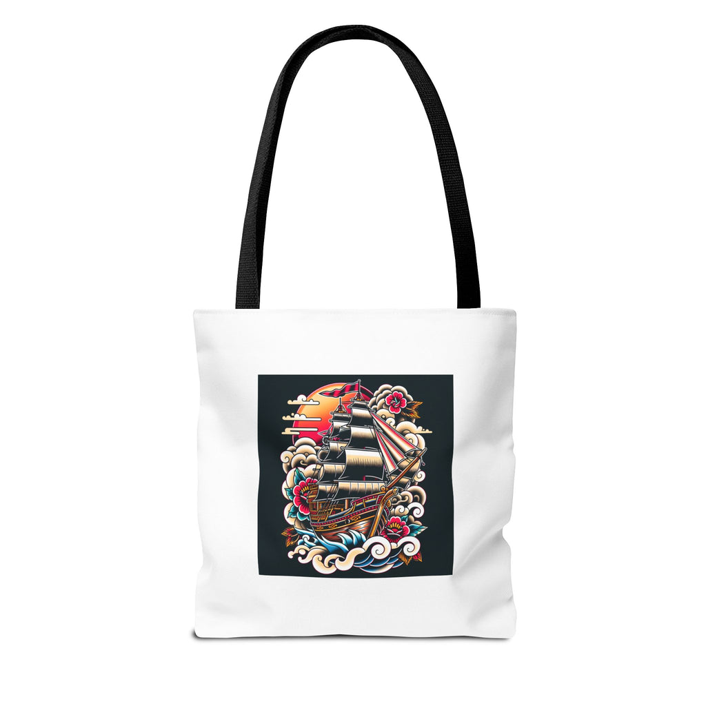 Pirate Ship Tote Bag, Nautical Tote for Adventurers, Eco-Friendly Shopper, Unique Gift for Travelers, Stylish Beach Bag