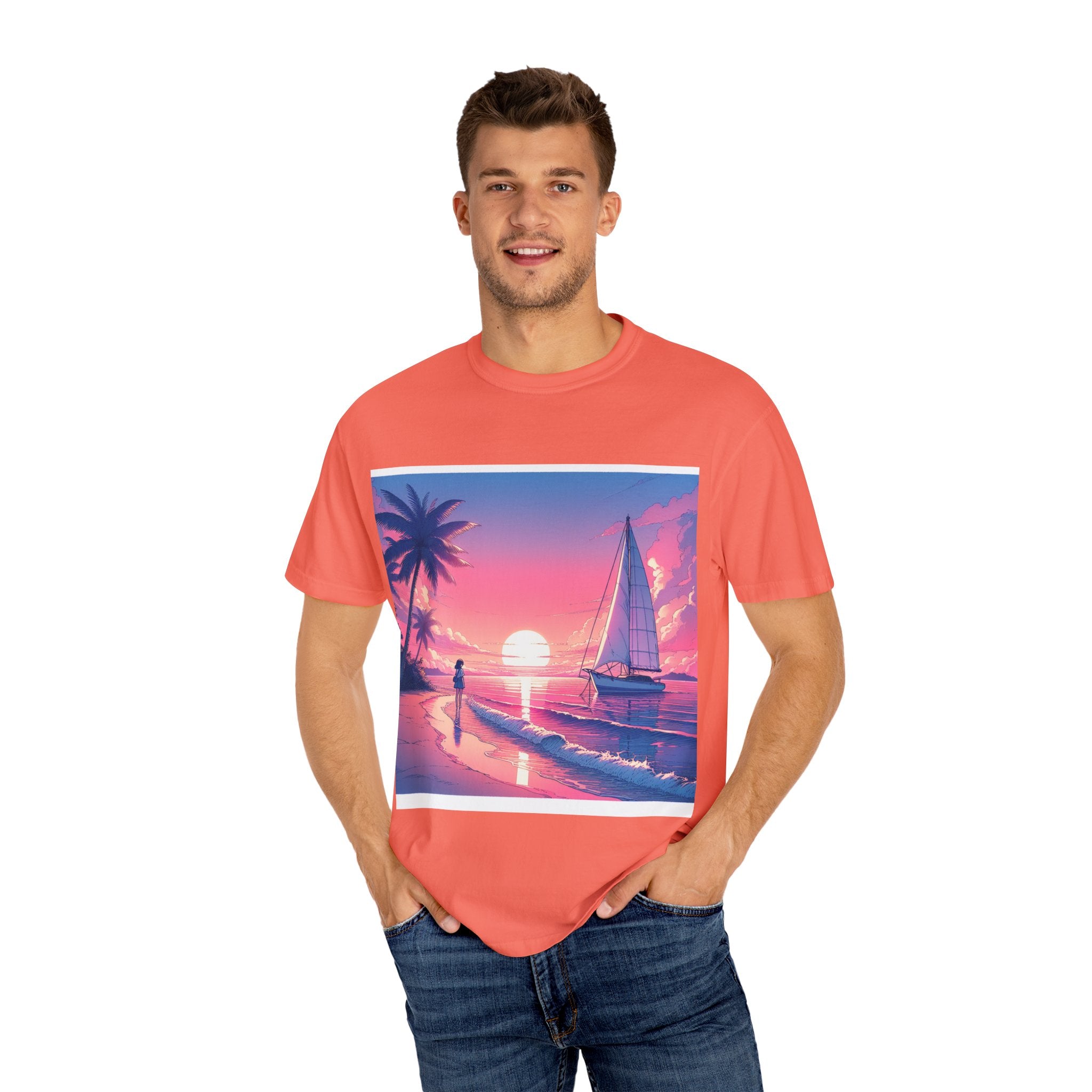 Sunset Sail Unisex T-Shirt, Beach Life Shirt, Vacation Tee, Gift for Sailors, Summer Fashion