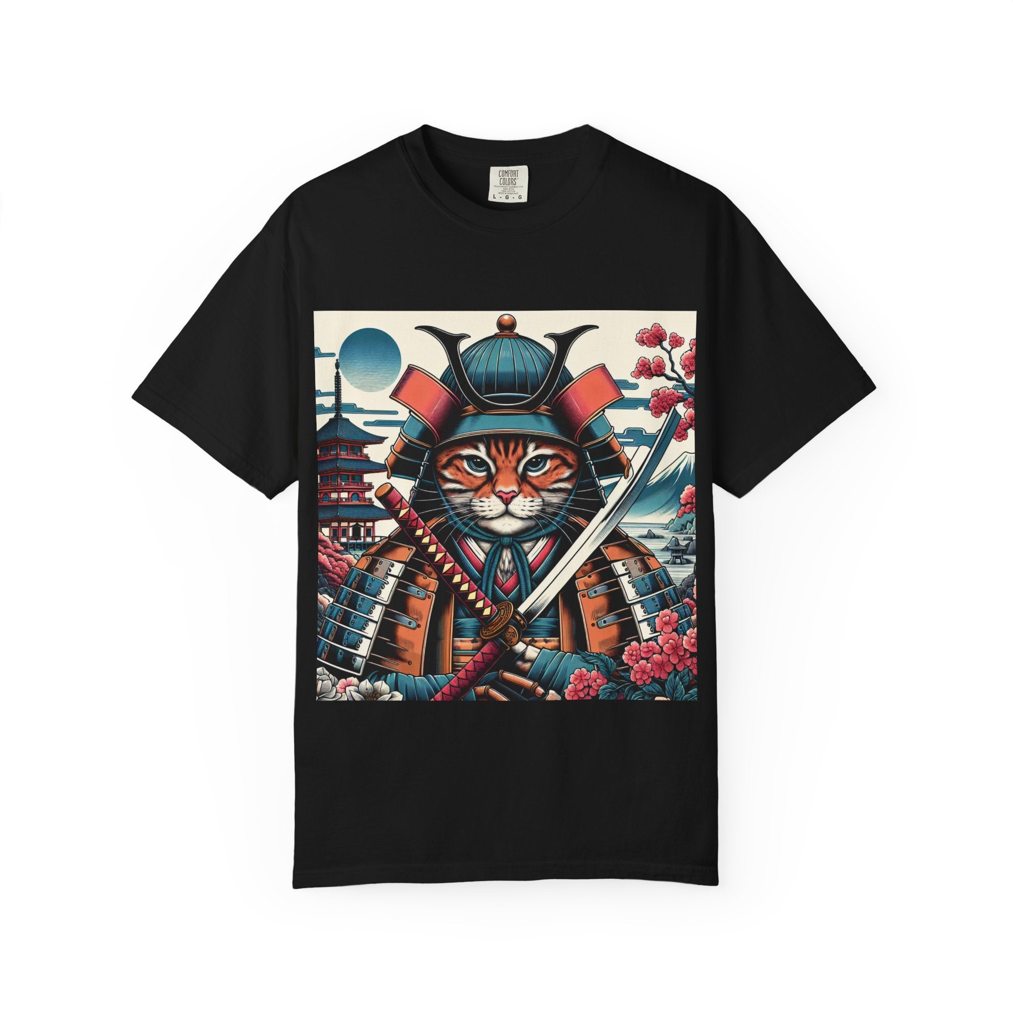 Samurai Tiger T-Shirt, Unisex Graphic Tee with Fierce Cat Design, Perfect Gift for Cat Lovers, Cool Anime Style, Unique Casual Wear