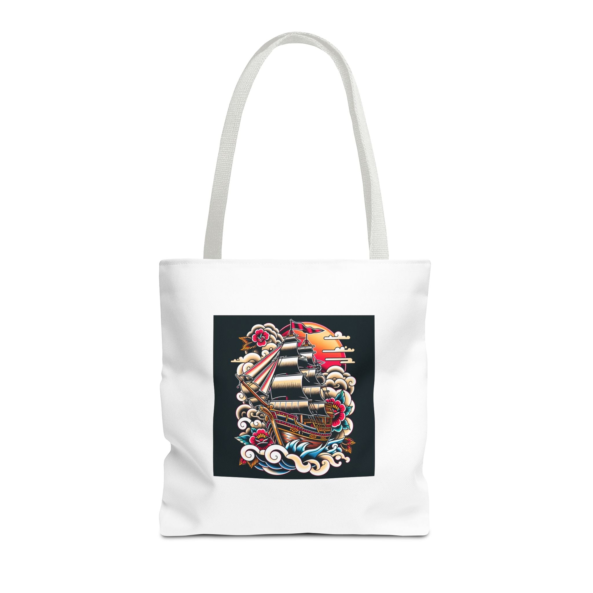 Pirate Ship Tote Bag, Nautical Tote for Adventurers, Eco-Friendly Shopper, Unique Gift for Travelers, Stylish Beach Bag