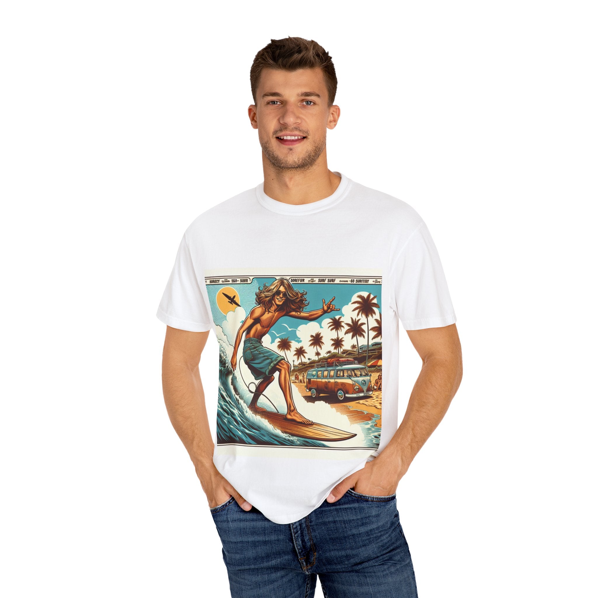 Beach Vibes T-shirt, Surfing Tee, Summer Apparel, Unisex Graphic Shirt, Vacation Wear, Gift for Surfers, Outdoor Activities