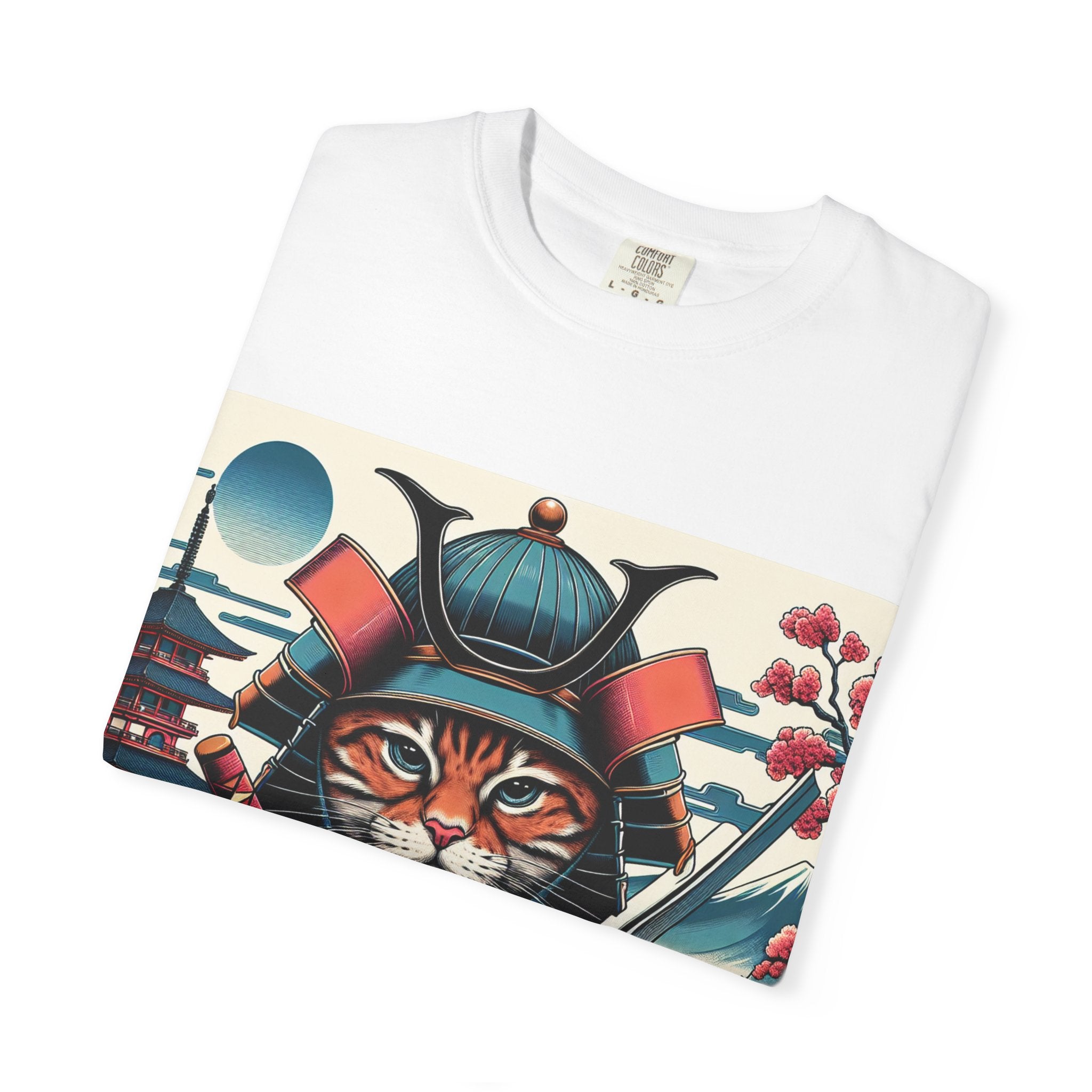 Samurai Tiger T-Shirt, Unisex Graphic Tee with Fierce Cat Design, Perfect Gift for Cat Lovers, Cool Anime Style, Unique Casual Wear