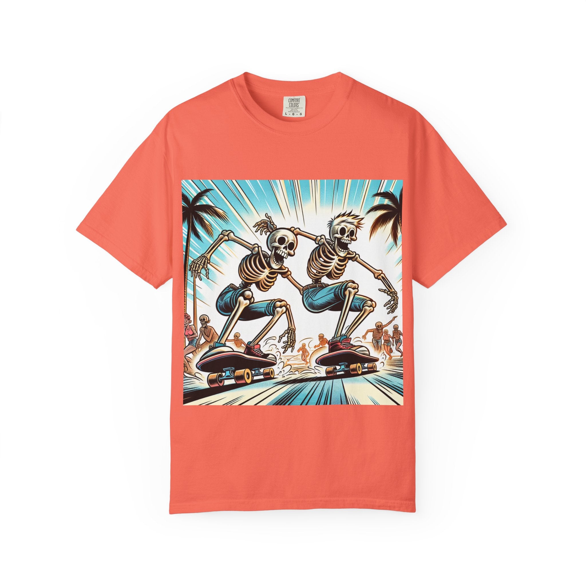 Skateboarding Skeletons T-shirt | Cool Graphic Tee for Summer, Vintage Vibe, Unisex Fashion, Beach Wear, Gift for Him/Her