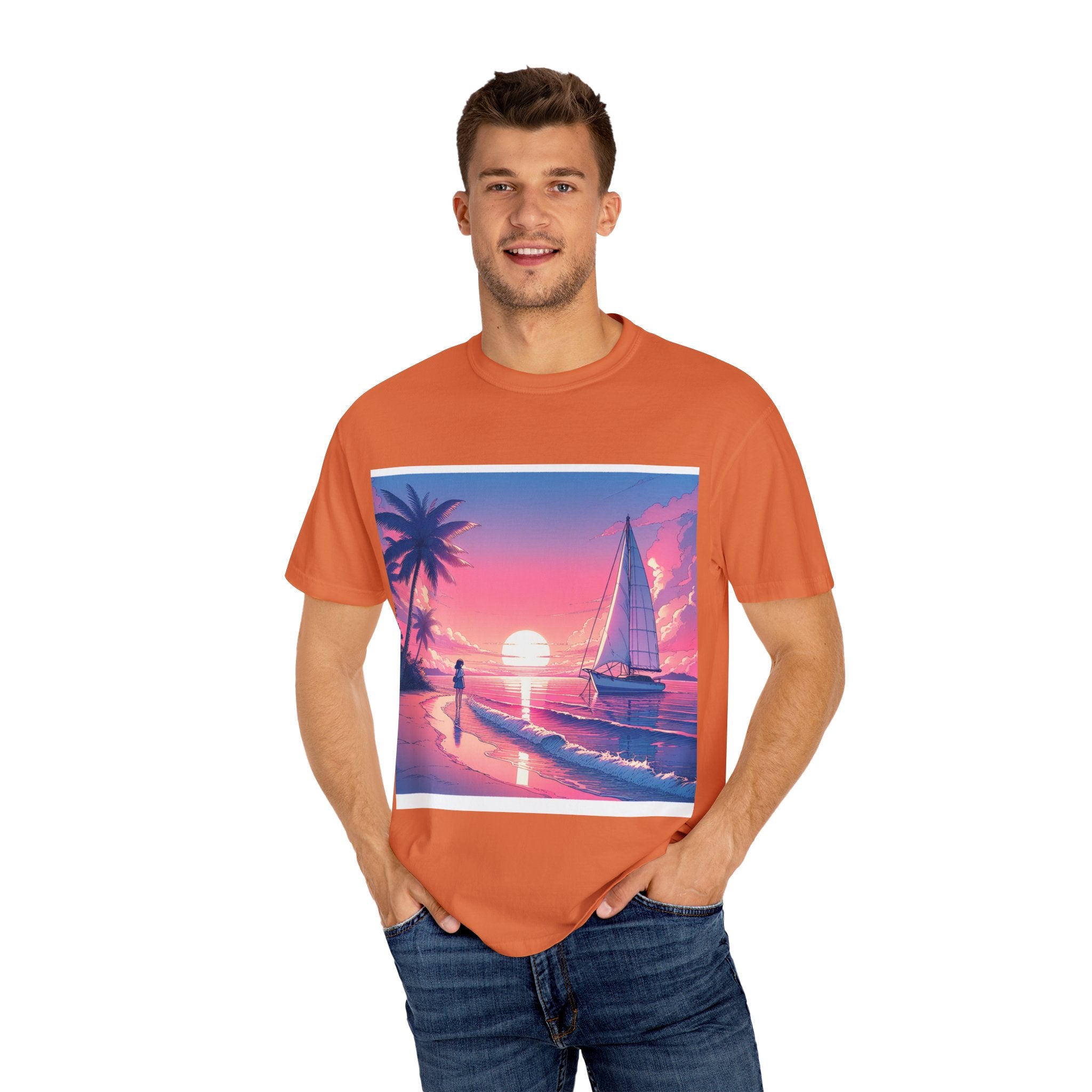 Sunset Sail Unisex T-Shirt, Beach Life Shirt, Vacation Tee, Gift for Sailors, Summer Fashion