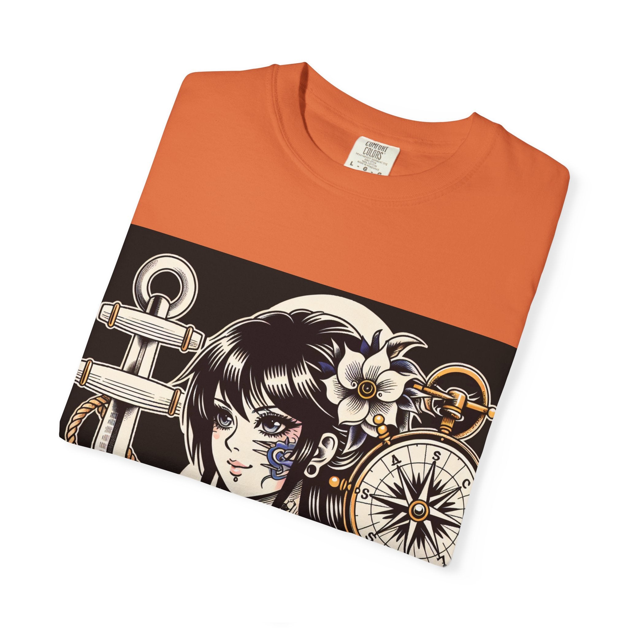Stylish Unisex Garment-Dyed T-Shirt with Retro Floral Design, Graphic Tee for Festivals, Casual Wear, Gift for Art Lovers, Streetwear