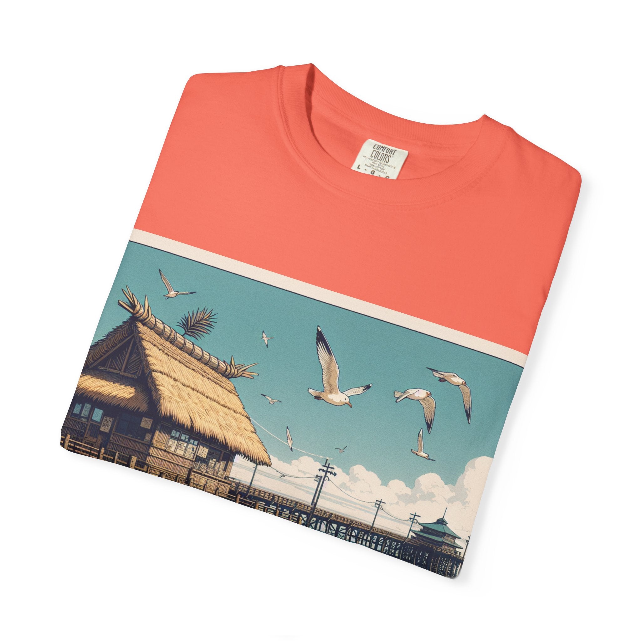 Beach-Inspired Unisex T-shirt, Relaxed Tee, Casual Summer Wear, Ocean Artwork, Vacation Essentials, Gift for Nature Lovers