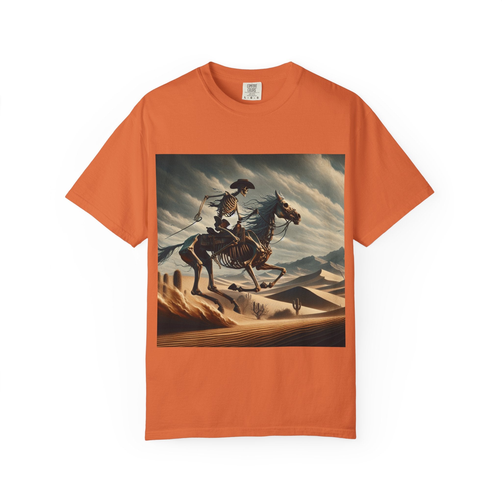 Skeleton Horse Rider T-Shirt, Unisex Graphic Tee for Halloween, Gift for Animal Lovers, Casual Wear, Vintage Style Apparel