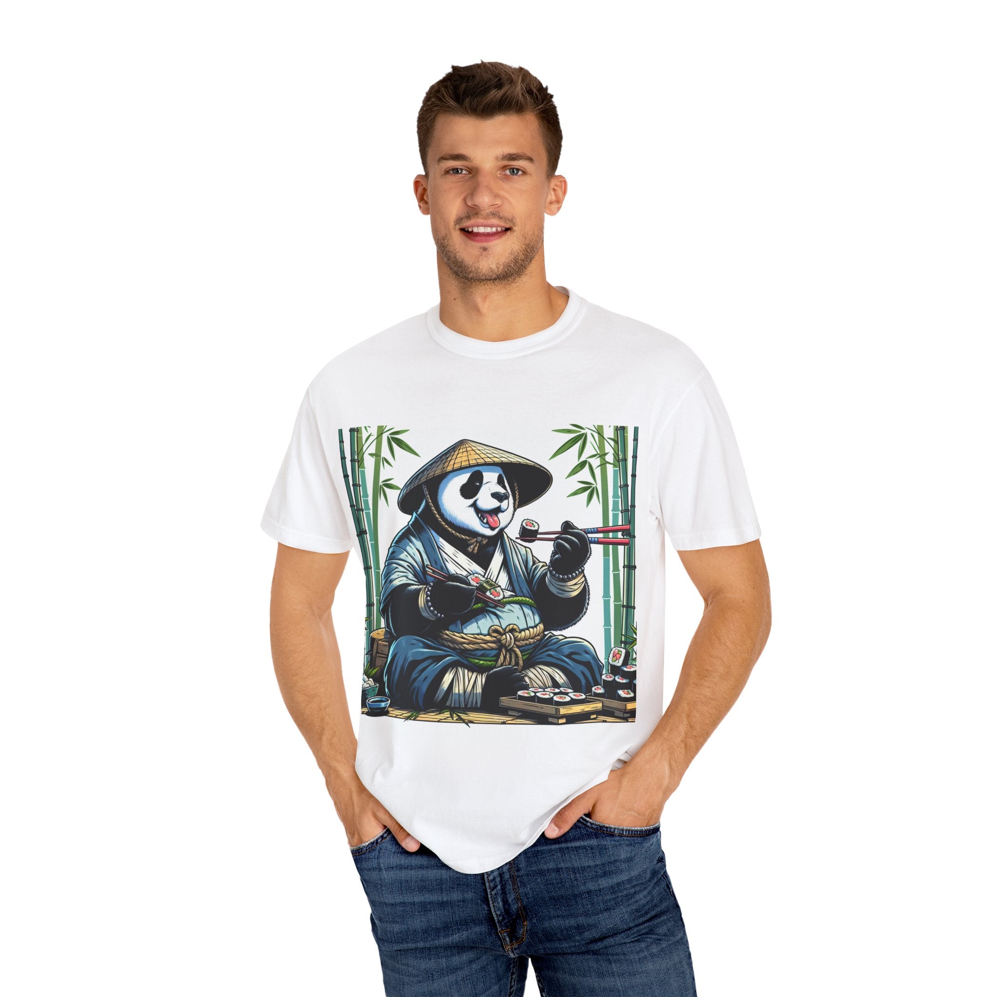 Panda Sushi Unisex T-shirt | Cute Animal Tee for Food Lovers, Gifts for Her/Him, Nature Lovers, Casual Wear, Gift for Special Occasions