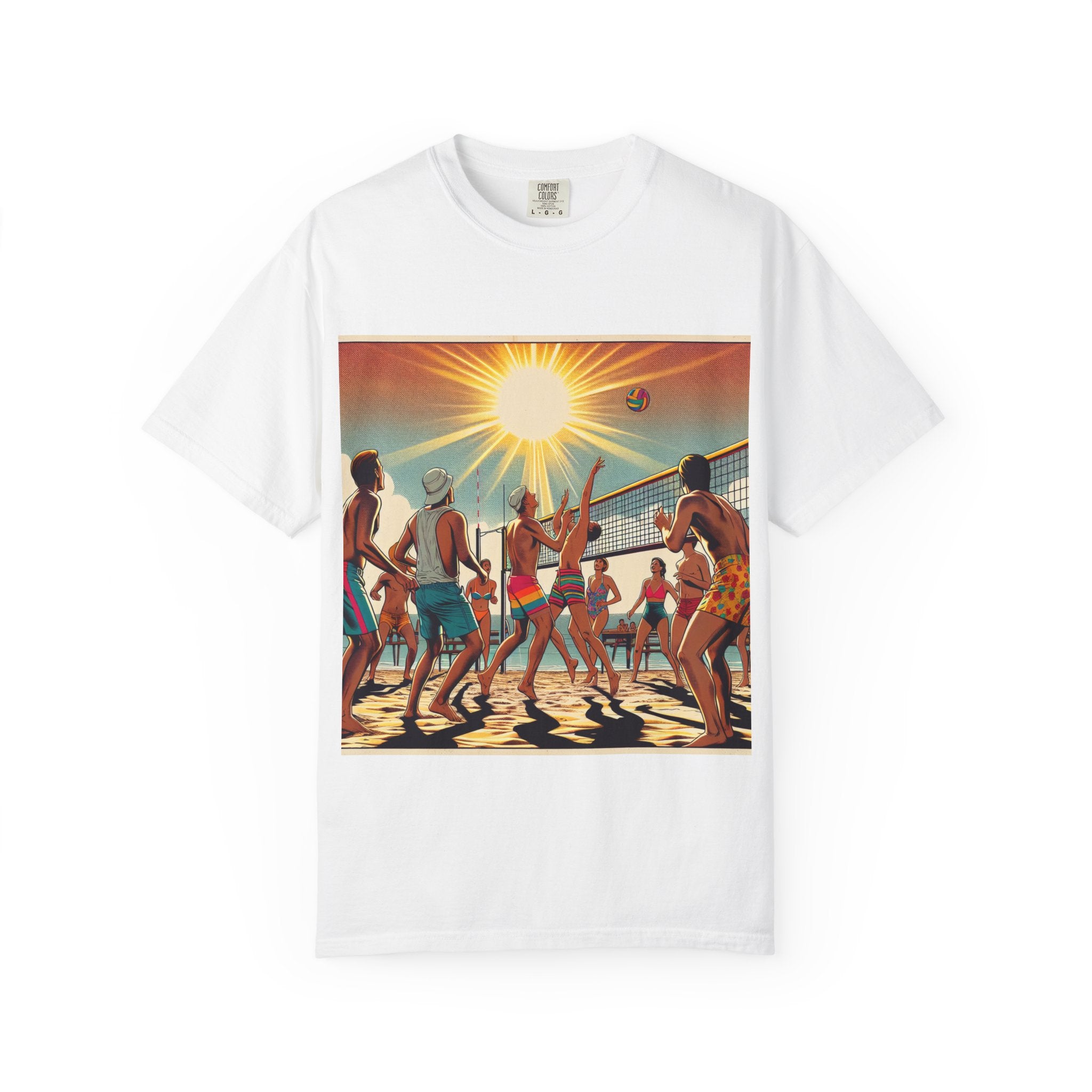 Beach Volleyball Vibes Unisex Garment-Dyed T-shirt | Summer Style, Casual Wear, Gift for Him/Her, Beach Day Essential, Vacation Outfit