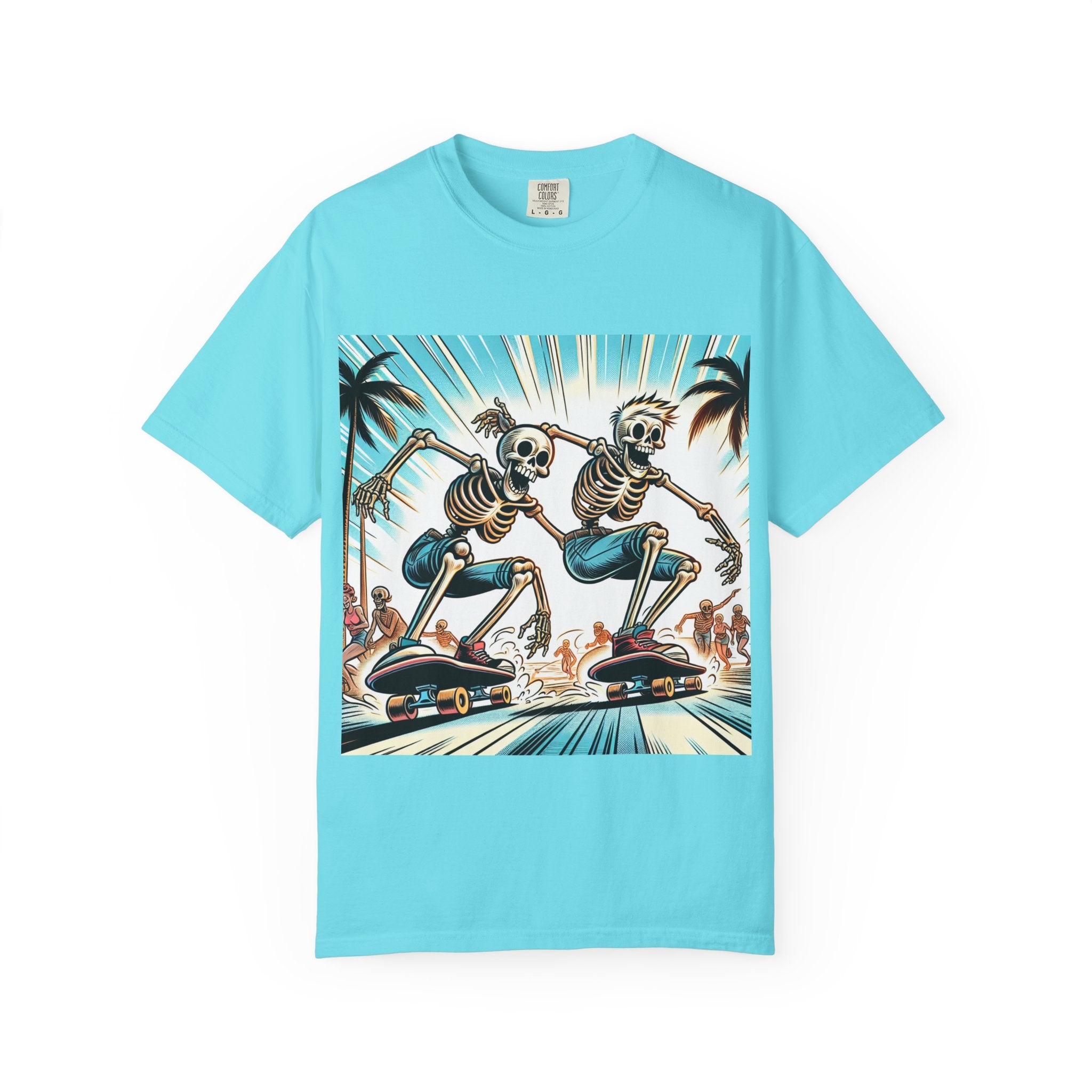 Skateboarding Skeletons T-shirt | Cool Graphic Tee for Summer, Vintage Vibe, Unisex Fashion, Beach Wear, Gift for Him/Her