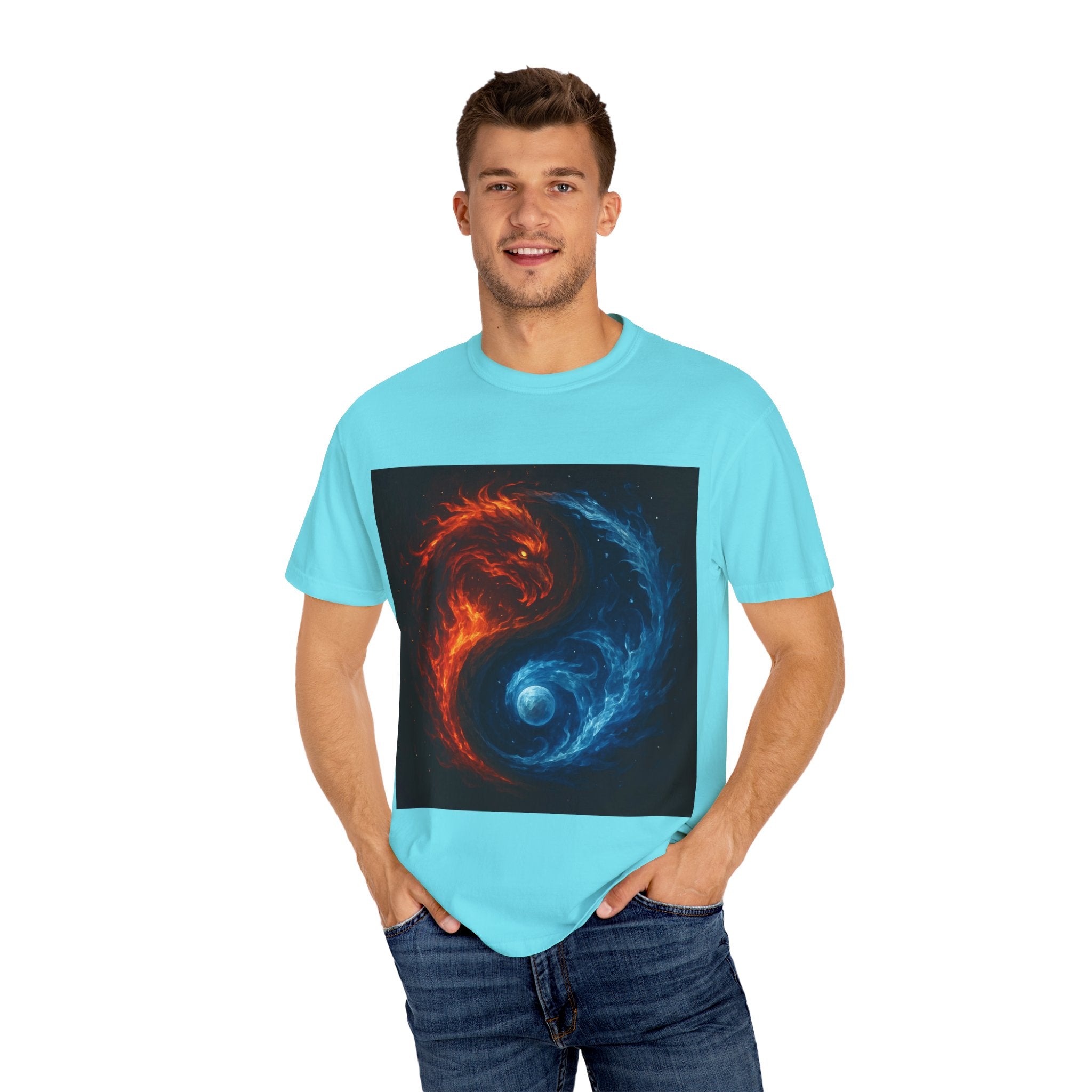 Dynamic Colorful Yin Yang T-Shirt, Unisex Graphic Tee, Meditation Gift, Balance Apparel, Spiritual Wear, Casual Style