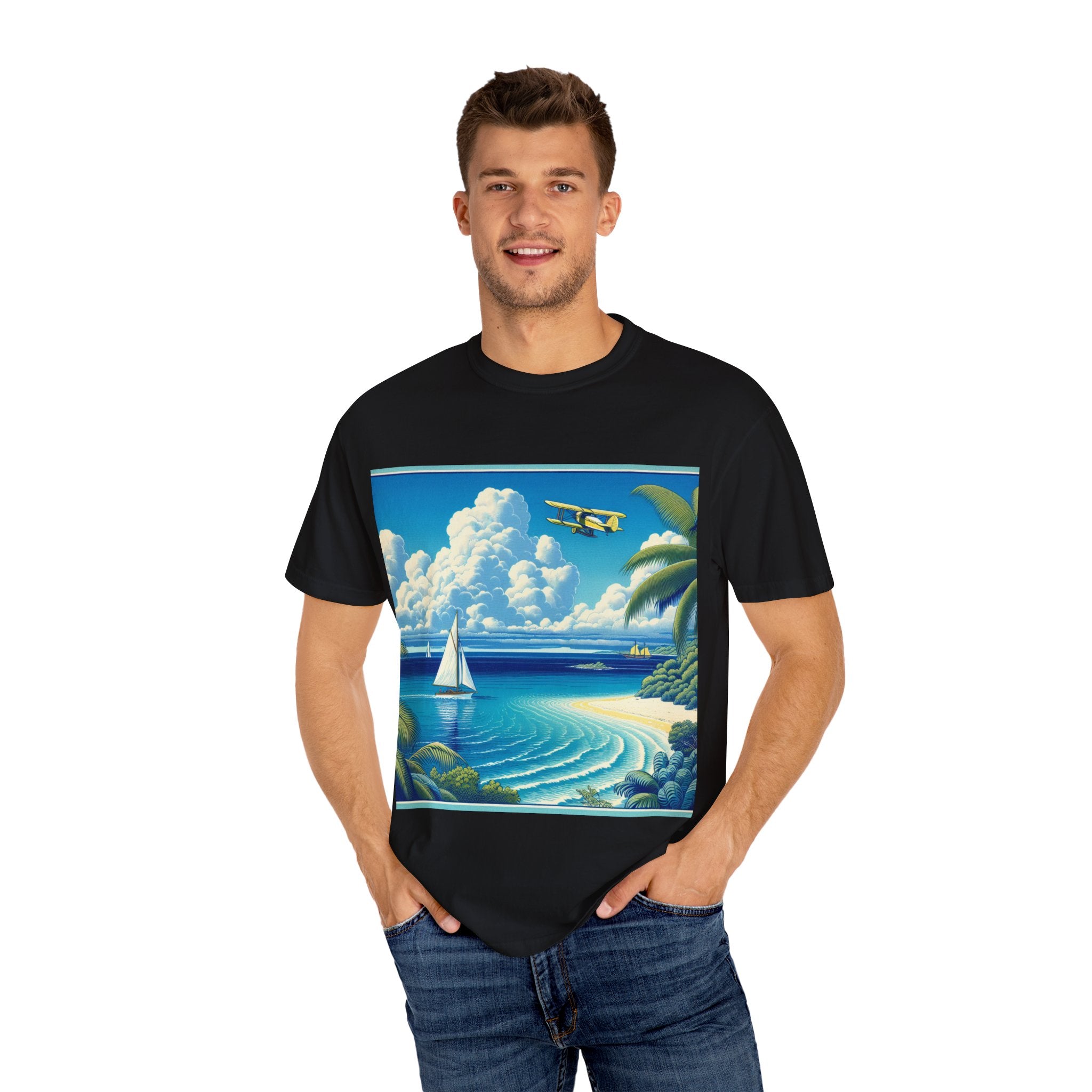 Beach Vibes T-Shirt, Unisex Casual Tee, Summer Apparel, Vacation Wear, Nautical Graphic Shirt