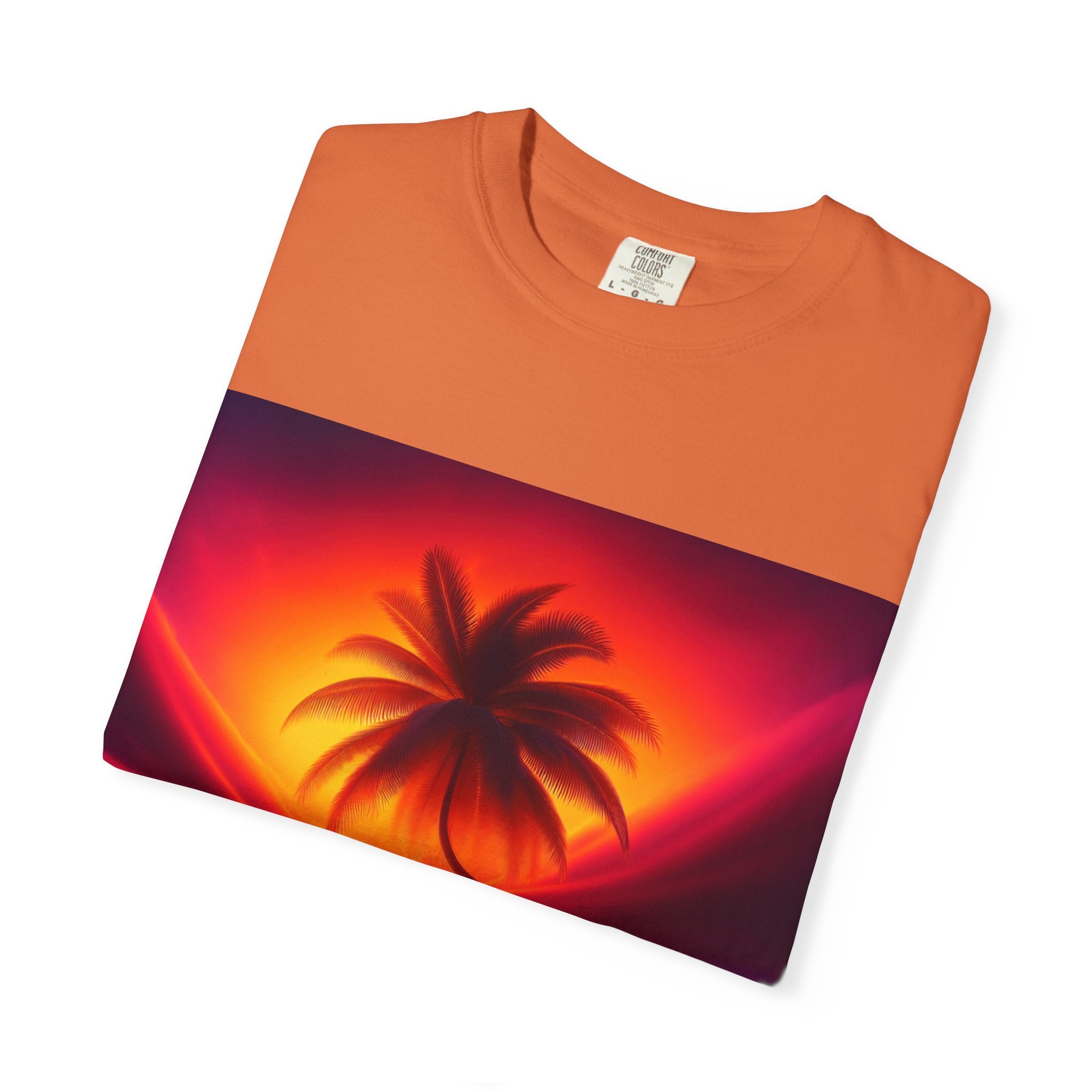 Tropical Sunset T-shirt, Unisex Shirt, Gift for Beach Lovers, Casual Summer Wear, Vacation Tee, Relaxed Fit Top