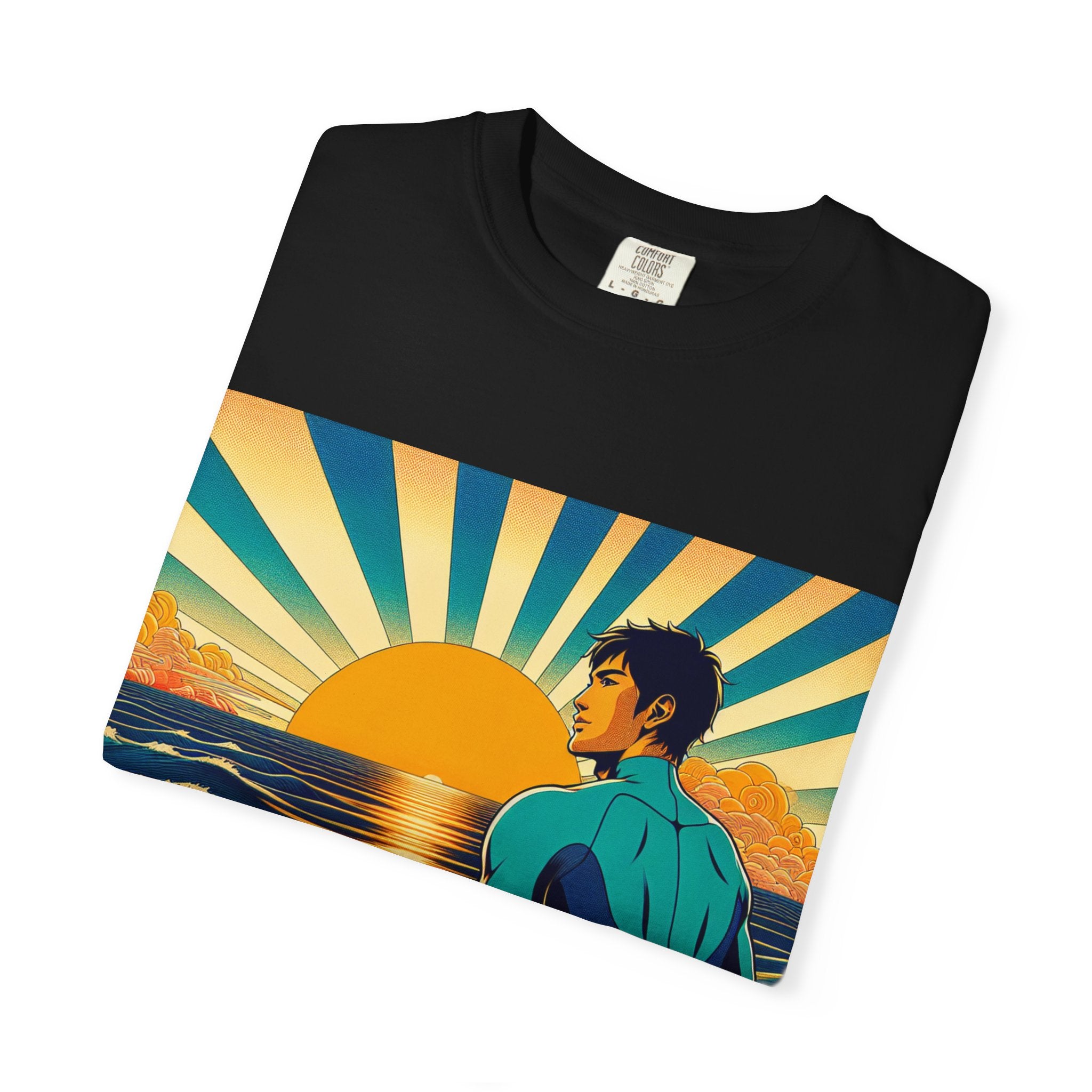 Sunset Surf Unisex T-Shirt, Beachwear, Summer Style, Ocean Lover Gift, Cool Casual Tee, Surfing Enthusiast Apparel