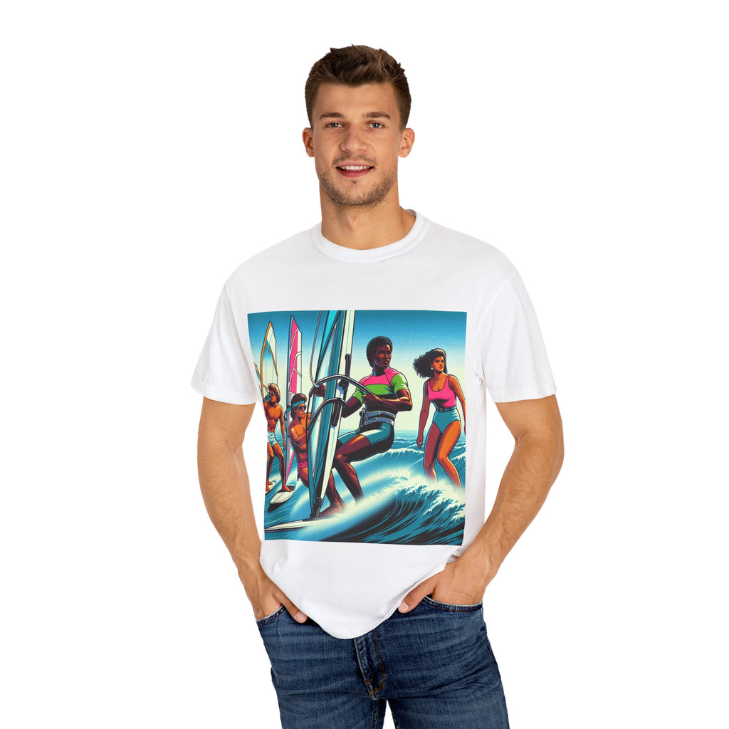 Surf Vibes T-Shirt, Unisex Garment-Dyed Tee, Beachwear for Surf Lovers, Summer Casual Wear, Gift for Surfers