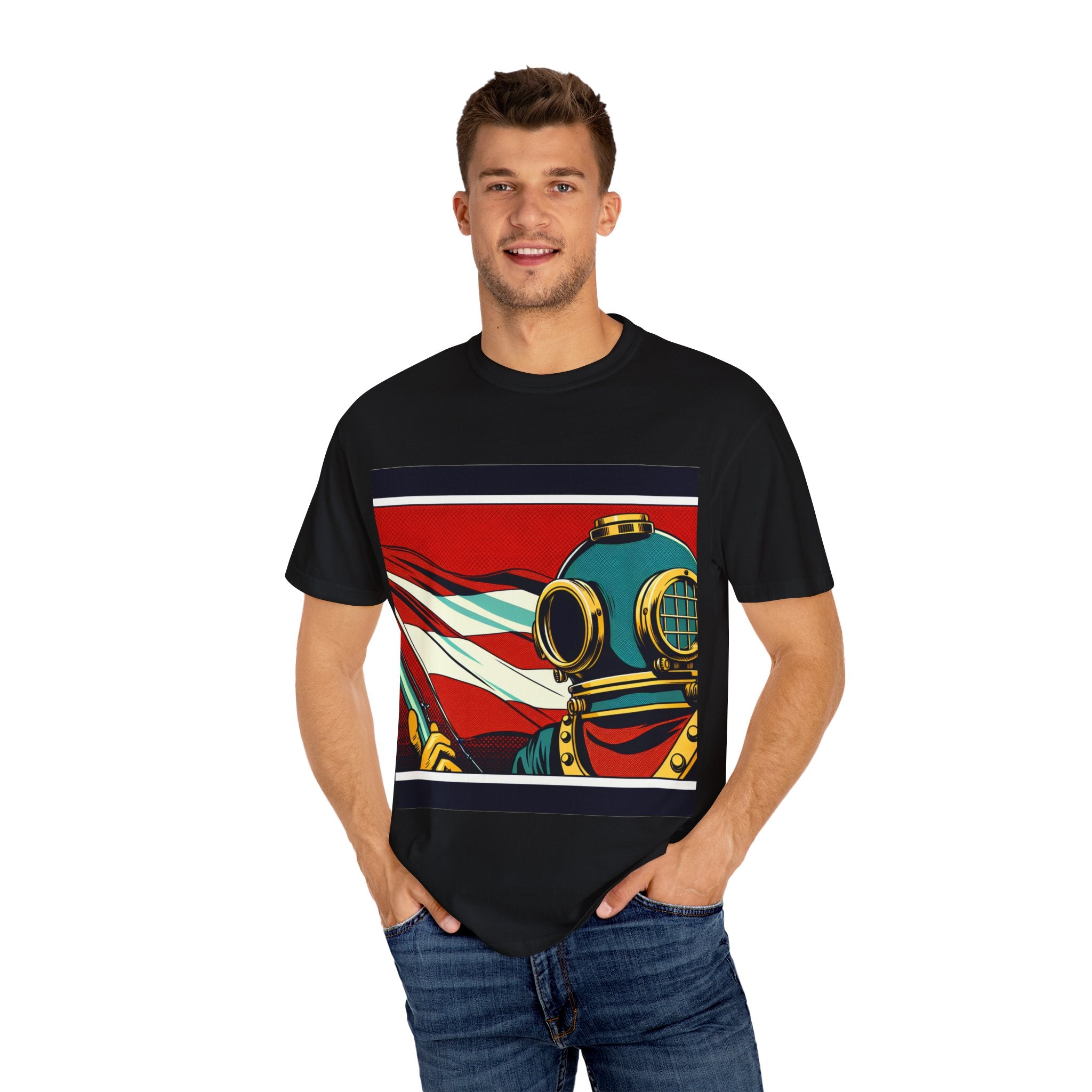 Vintage Diver Graphic T-Shirt | Unisex, Casual Wear, Retro Design, Gift For Ocean Lovers, Summer Fashion
