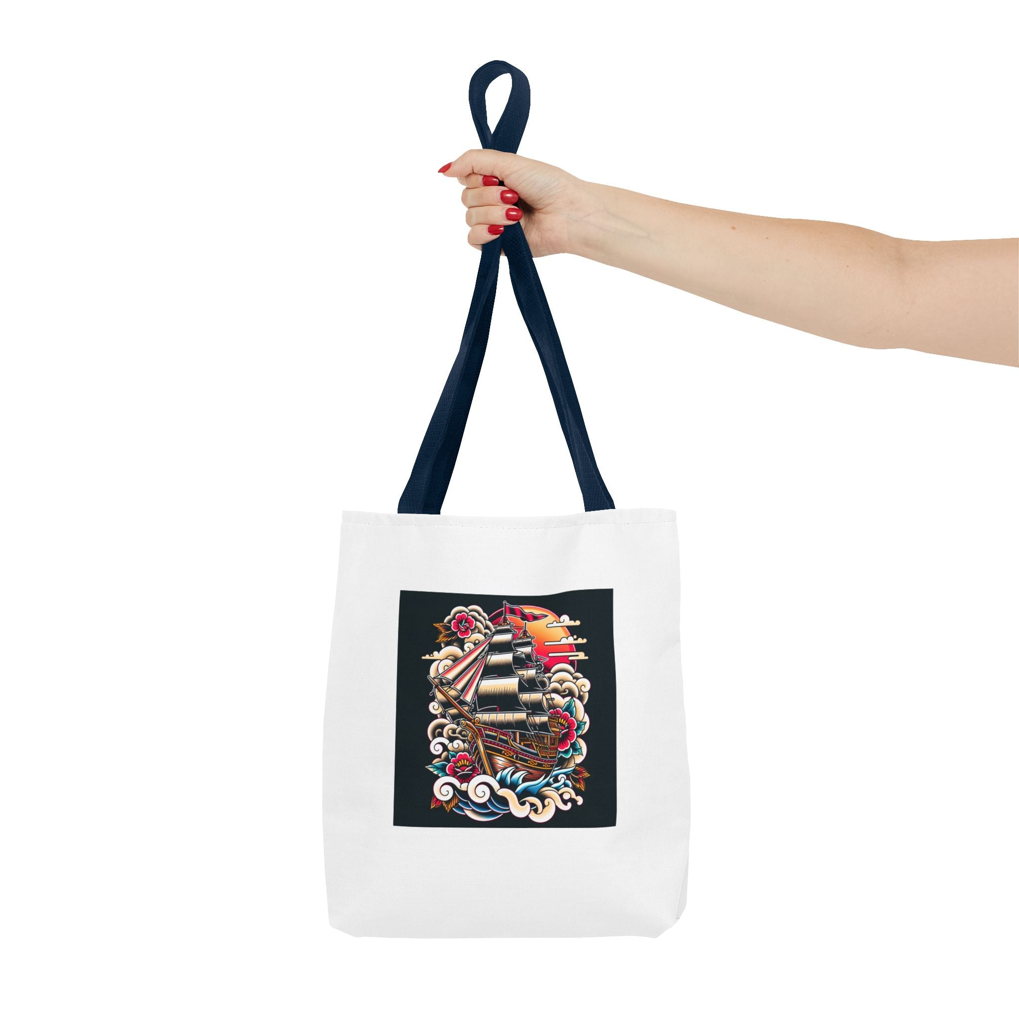 Pirate Ship Tote Bag, Nautical Tote for Adventurers, Eco-Friendly Shopper, Unique Gift for Travelers, Stylish Beach Bag