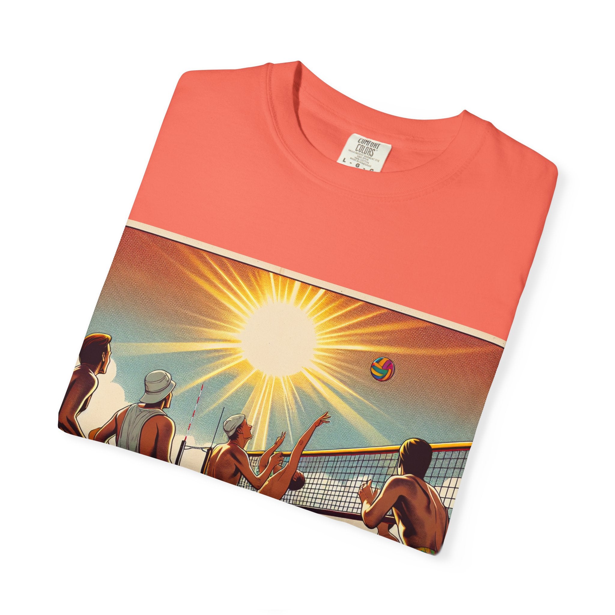 Beach Volleyball Vibes Unisex Garment-Dyed T-shirt | Summer Style, Casual Wear, Gift for Him/Her, Beach Day Essential, Vacation Outfit