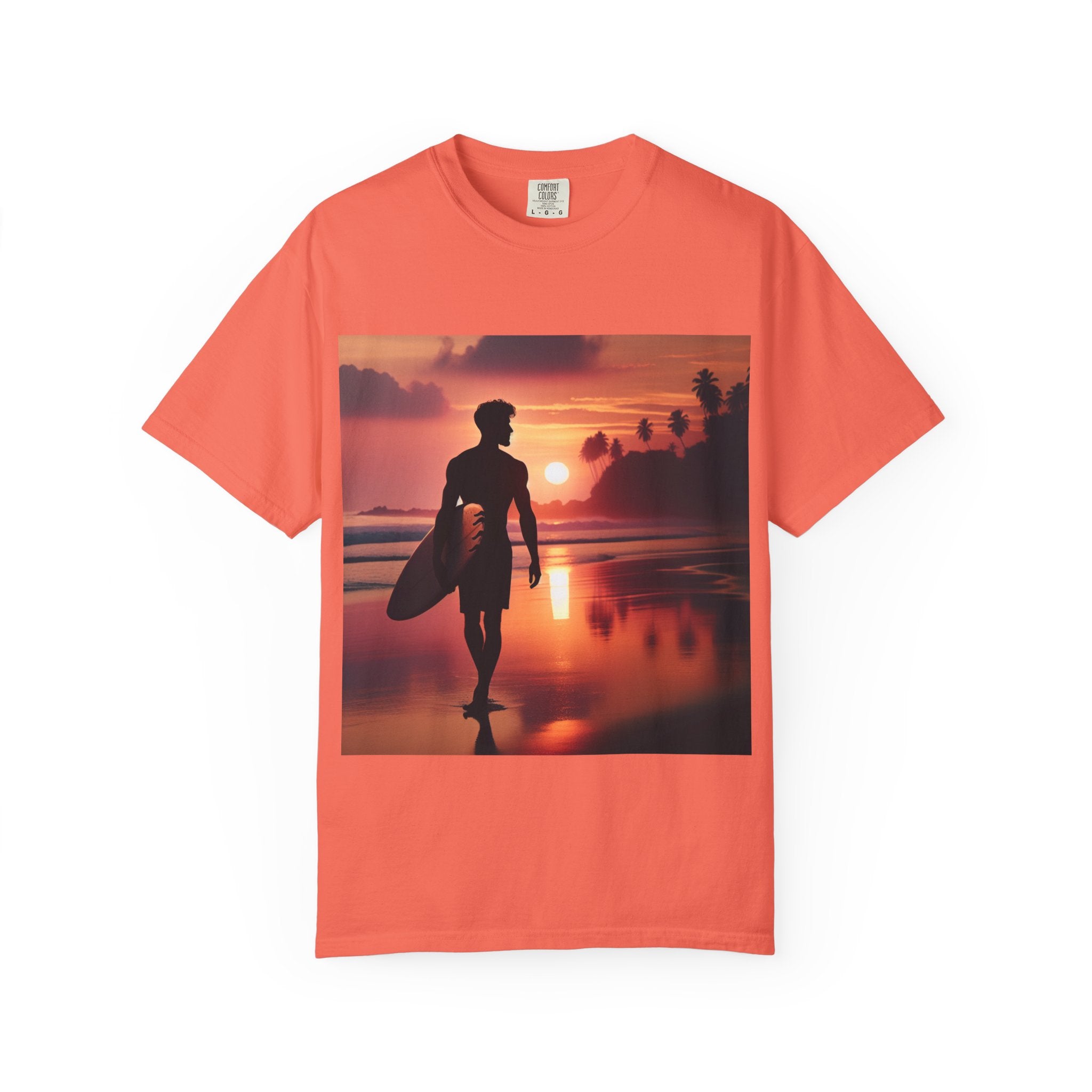 Sunset Surfer Unisex T-Shirt, Beach Vibes Tee, Perfect for Summer, Gift for Surfers, Casual Wear, Vacation Outfit, Surfing Apparel
