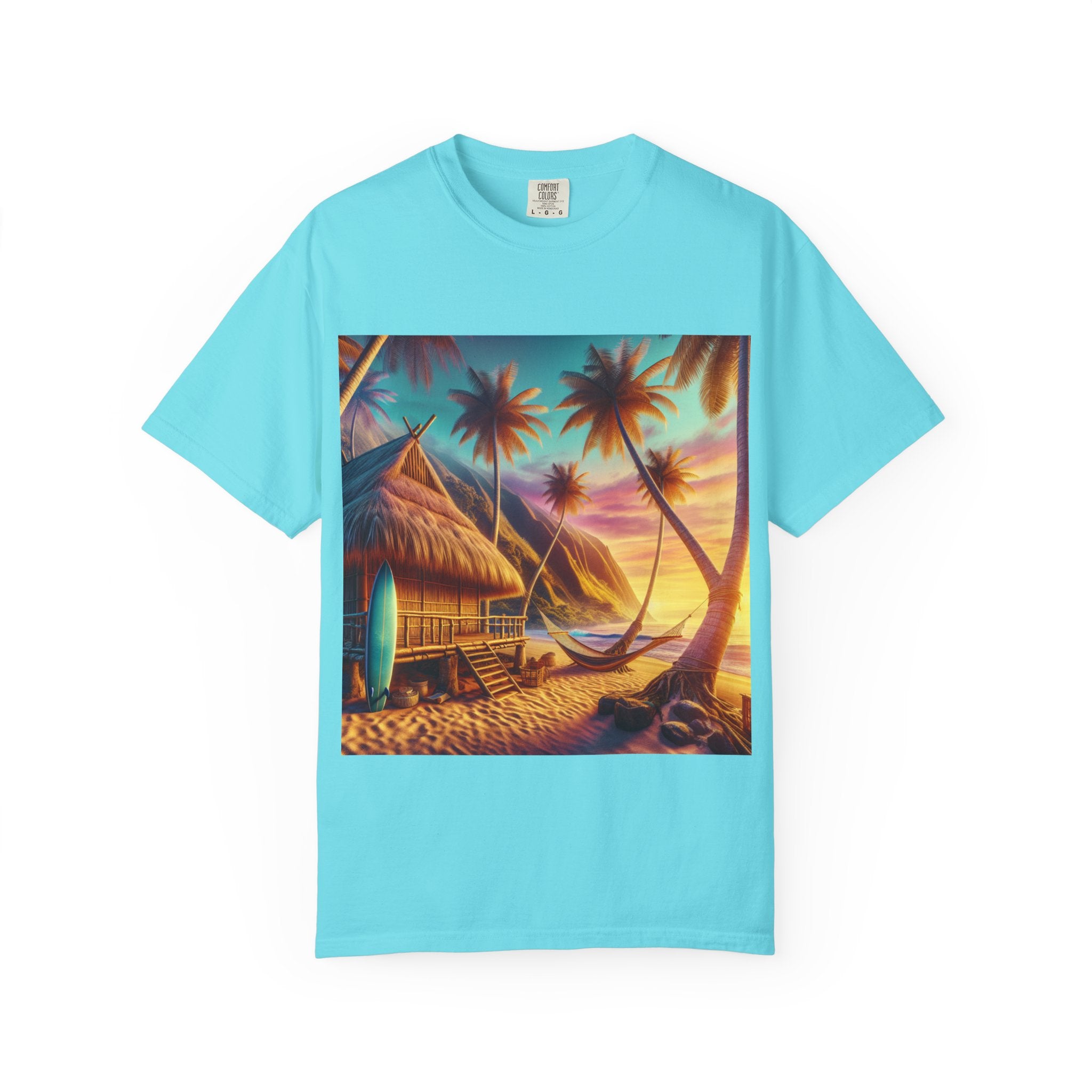 Tropical Sunset T-shirt - Beach Vibes, Summer Wear, Vacation Tee, Surfer Gift, Relaxation Apparel