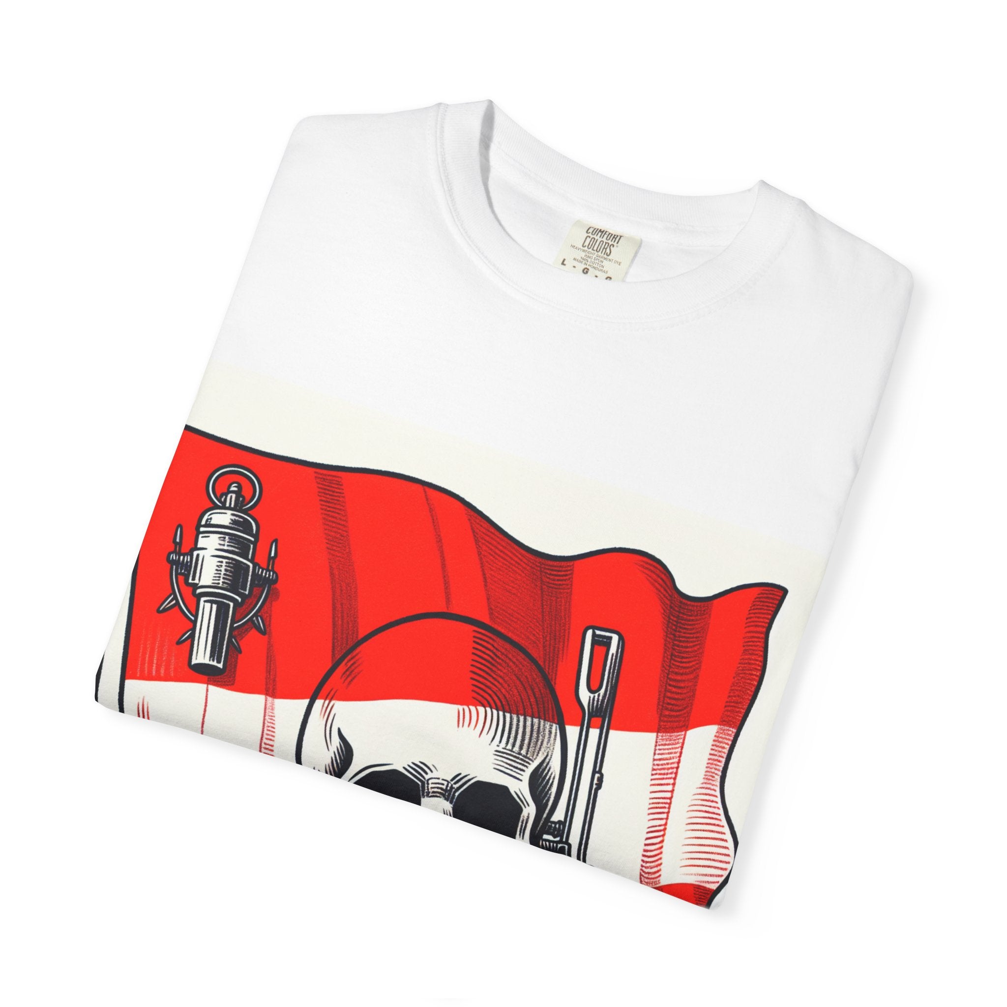 Skull and Flag Unisex T-Shirt, Casual Wear, Graphic Tee, Street Style Fashion, Unique Gift, Summer Outfit