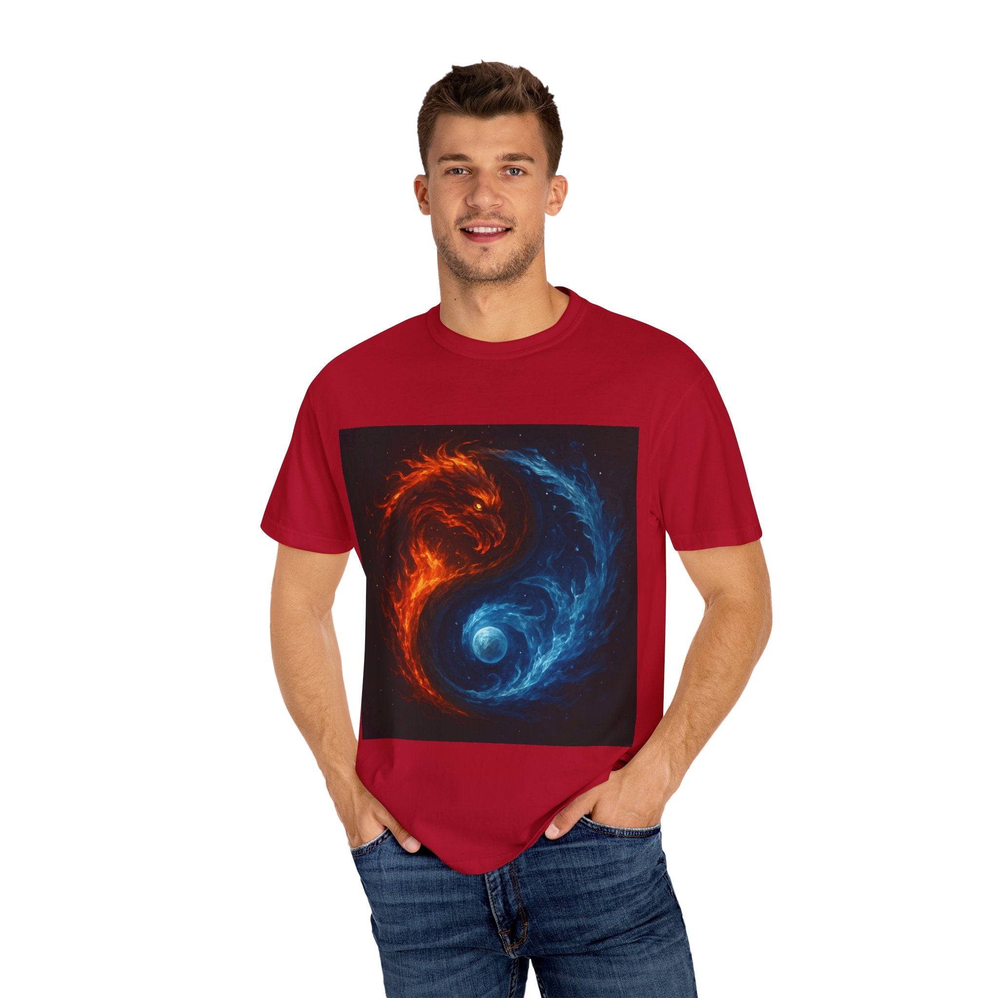 Dynamic Colorful Yin Yang T-Shirt, Unisex Graphic Tee, Meditation Gift, Balance Apparel, Spiritual Wear, Casual Style