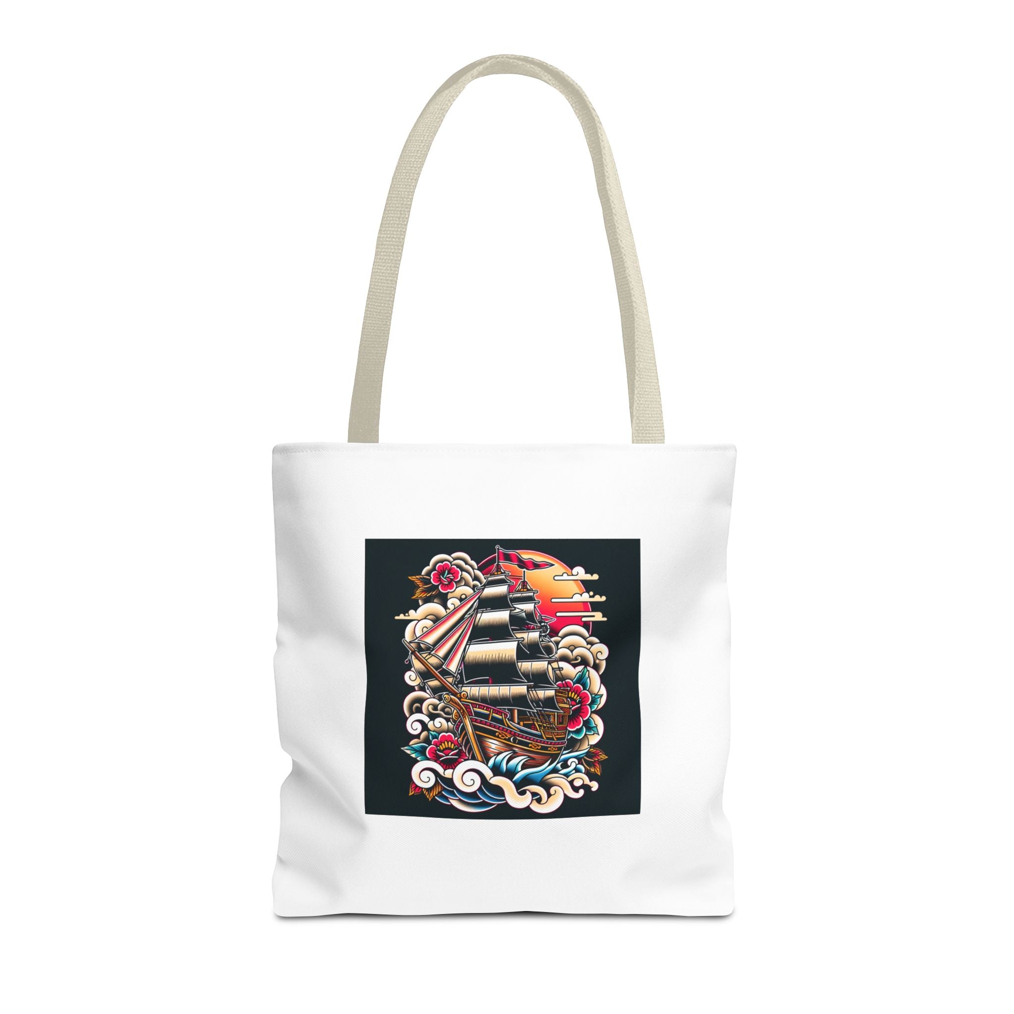 Pirate Ship Tote Bag, Nautical Tote for Adventurers, Eco-Friendly Shopper, Unique Gift for Travelers, Stylish Beach Bag