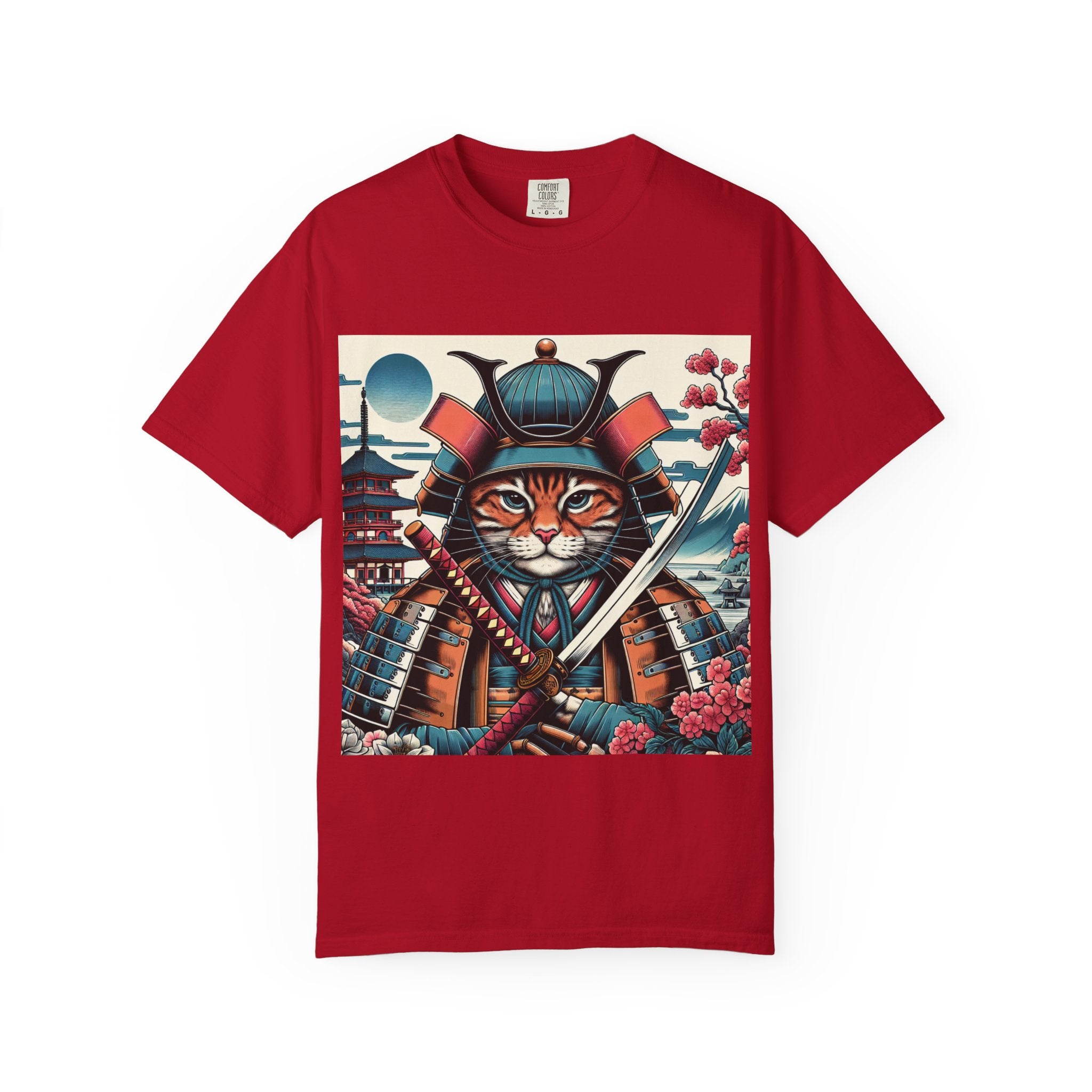 Samurai Tiger T-Shirt, Unisex Graphic Tee with Fierce Cat Design, Perfect Gift for Cat Lovers, Cool Anime Style, Unique Casual Wear