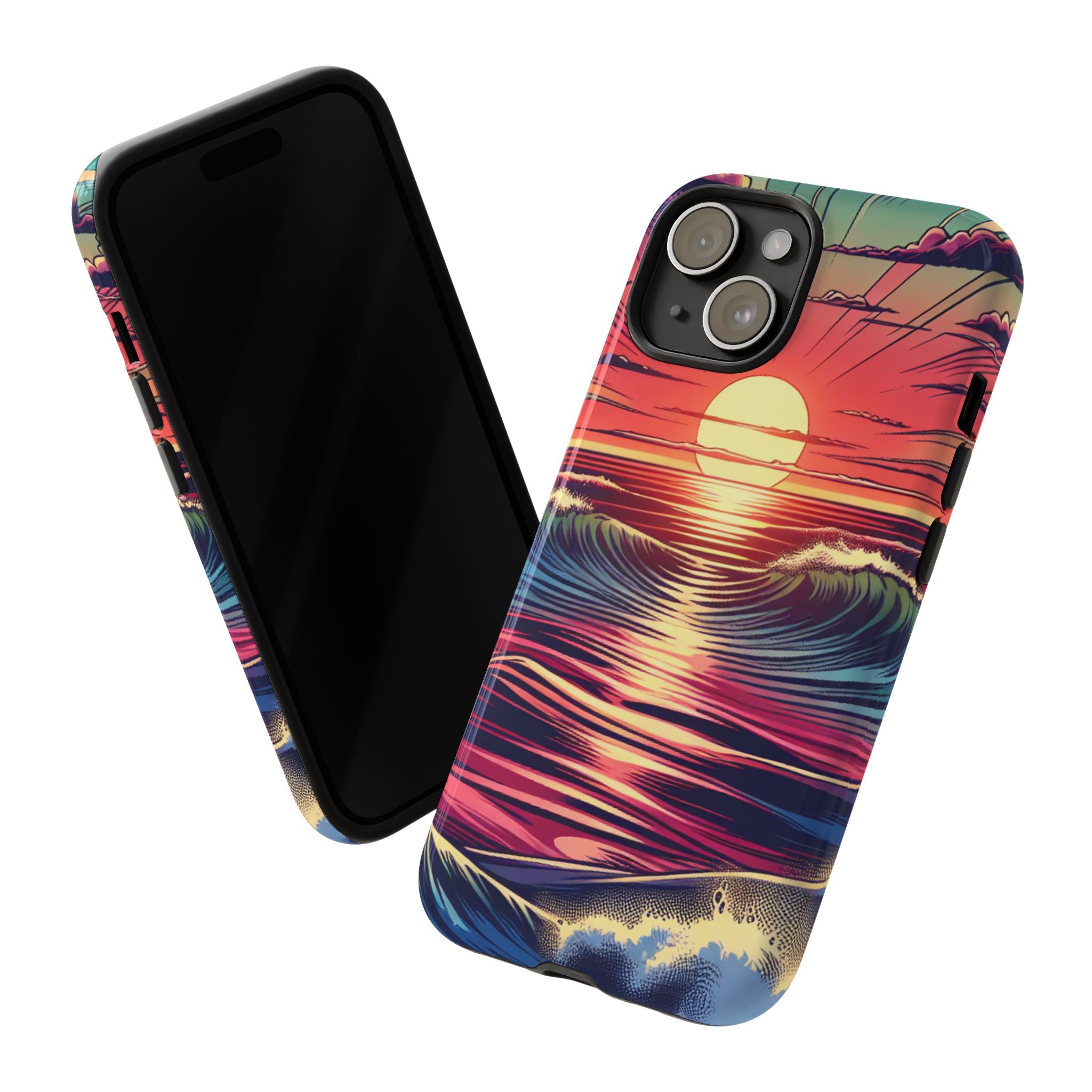 Vibrant Sunset Phone Case, Tough Cases, Beach Lover Gift, Ocean Inspired, Summer Vibes, Colorful Cell Phone Cover