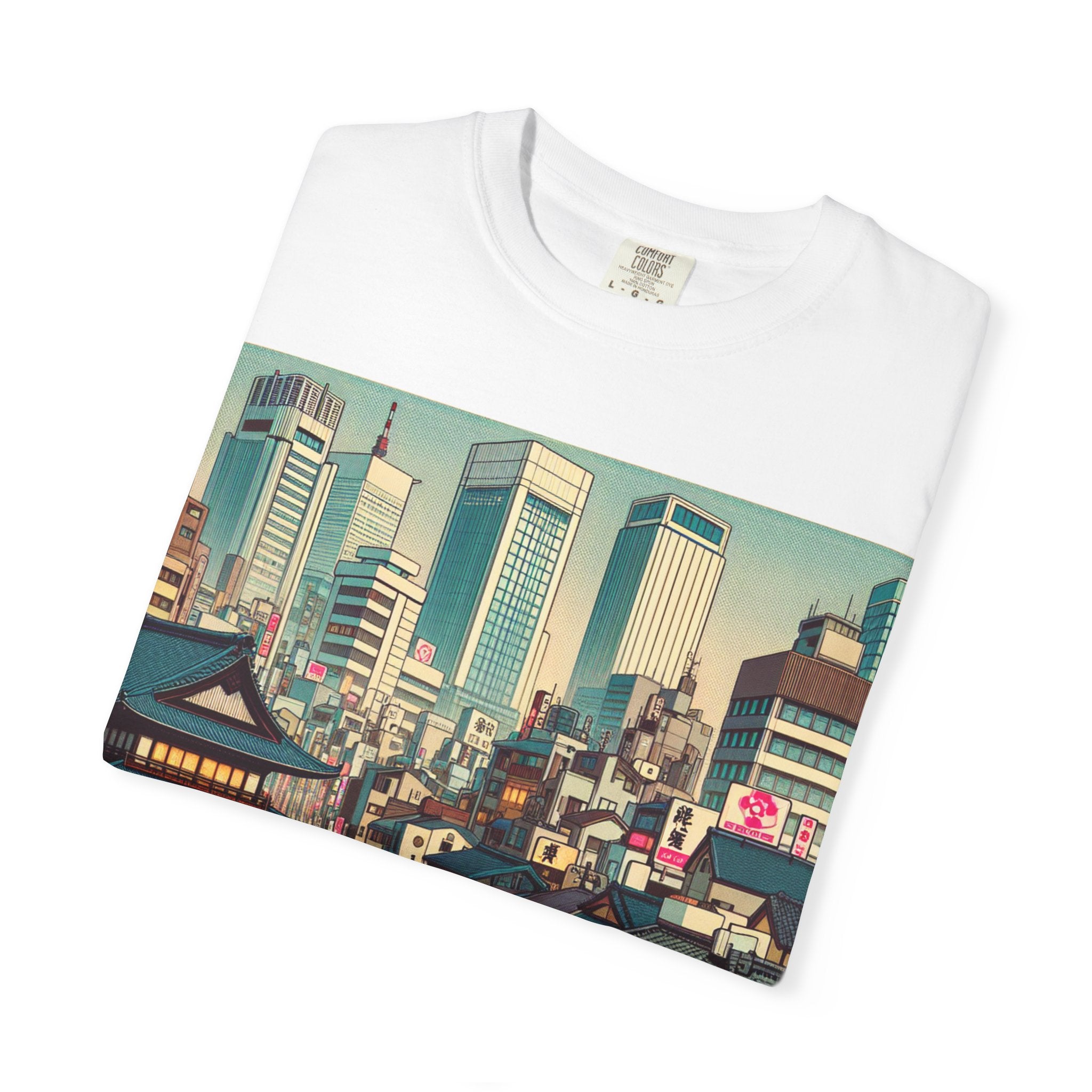 Urban Landscape Graphic T-Shirt | Street Art Tee, Casual Wear, Gift for Travelers, Relaxed Fit, Unique Cityscape Design