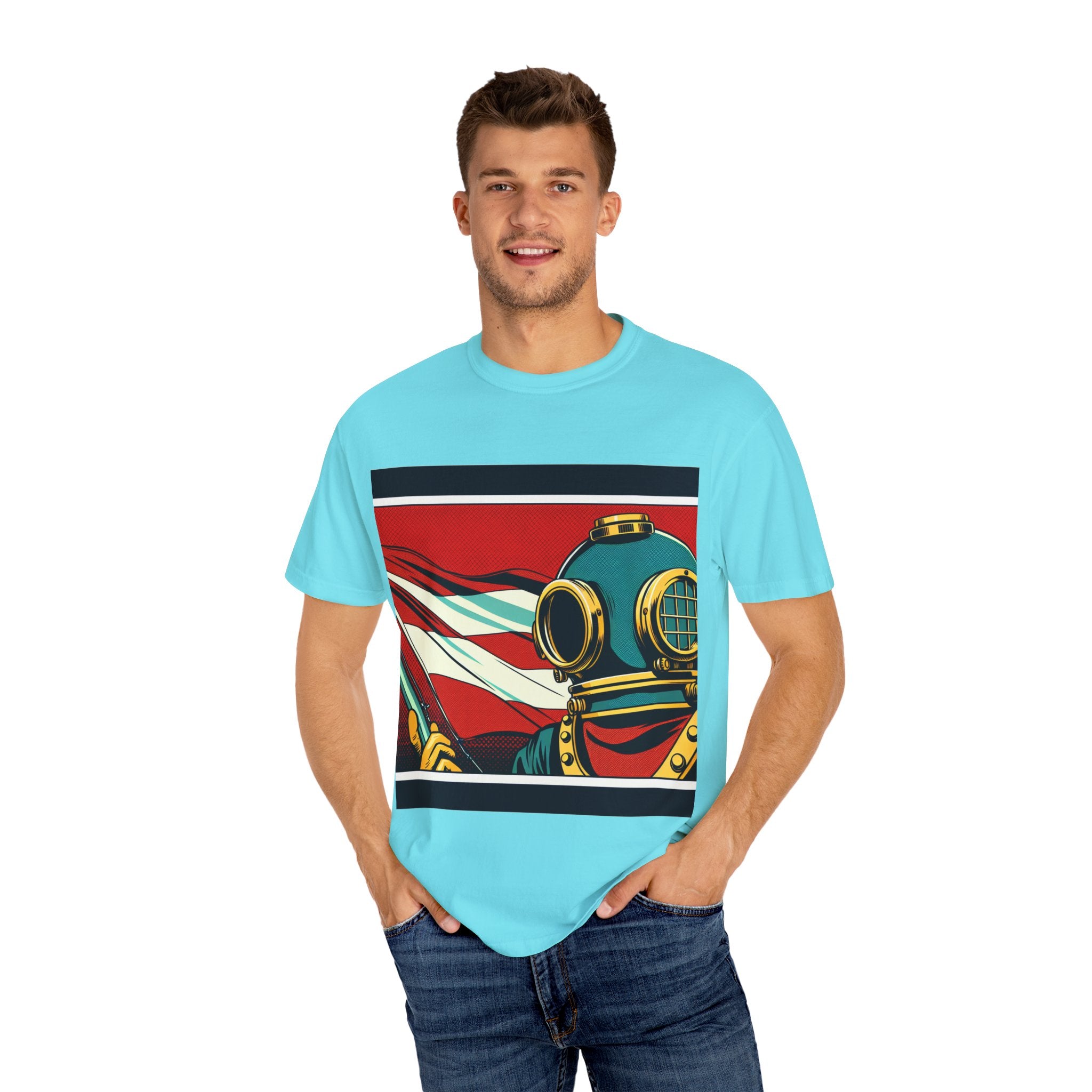 Vintage Diver Graphic T-Shirt | Unisex, Casual Wear, Retro Design, Gift For Ocean Lovers, Summer Fashion