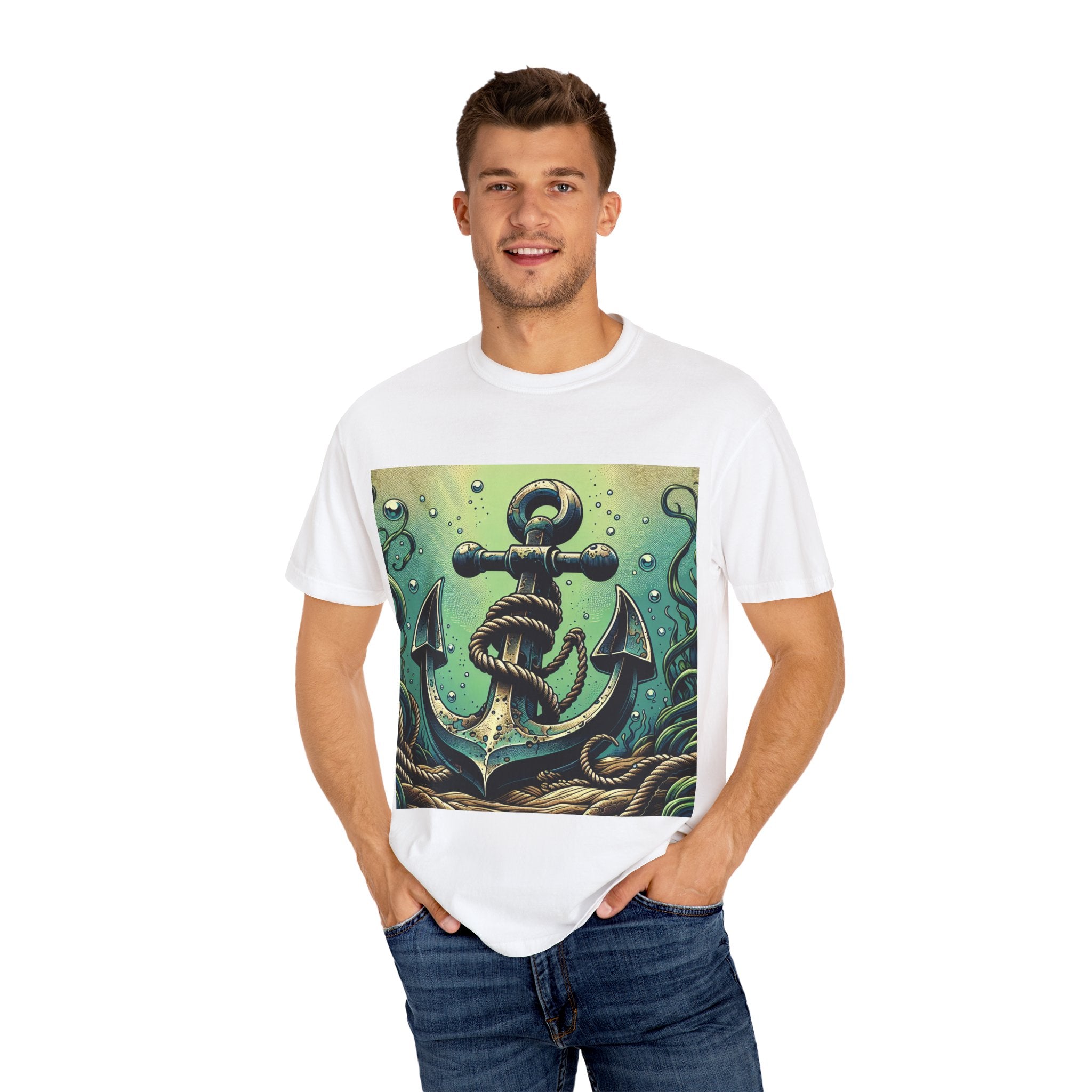 Anchor Design Unisex T-Shirt, Nautical Tee, Gift for Sailors, Summer Wear, Beach Vibes, Ocean Lover Apparel