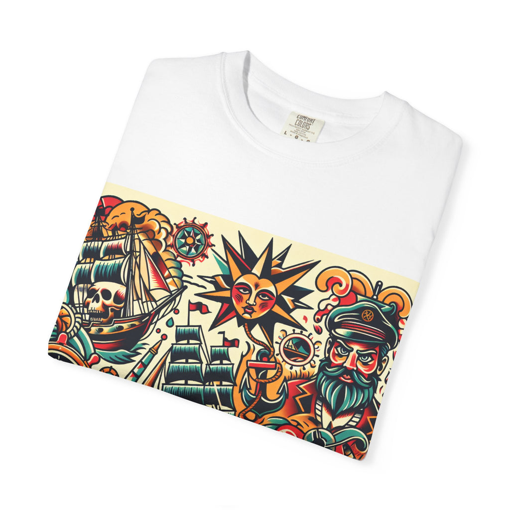 Nautical Adventure T-Shirt | Pirate Art Tee, Unisex Graphic Shirt, Summer Casual Wear, Gift for Sailors, Bold Streetwear