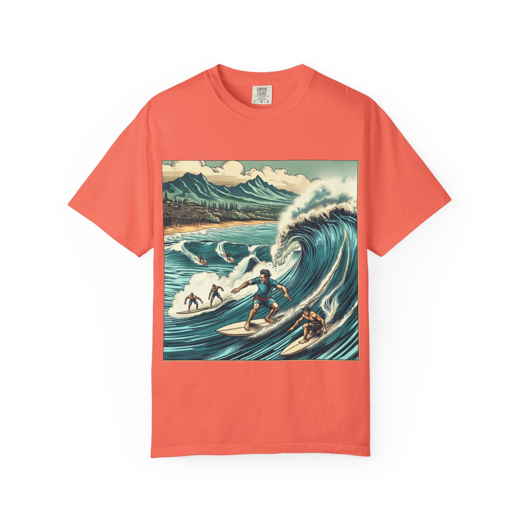 Surfing Waves T-Shirt, Relaxed Summer Style, Beach Lovers Gift, Unisex Tee, Vintage Surf Art, Summer Fun Apparel