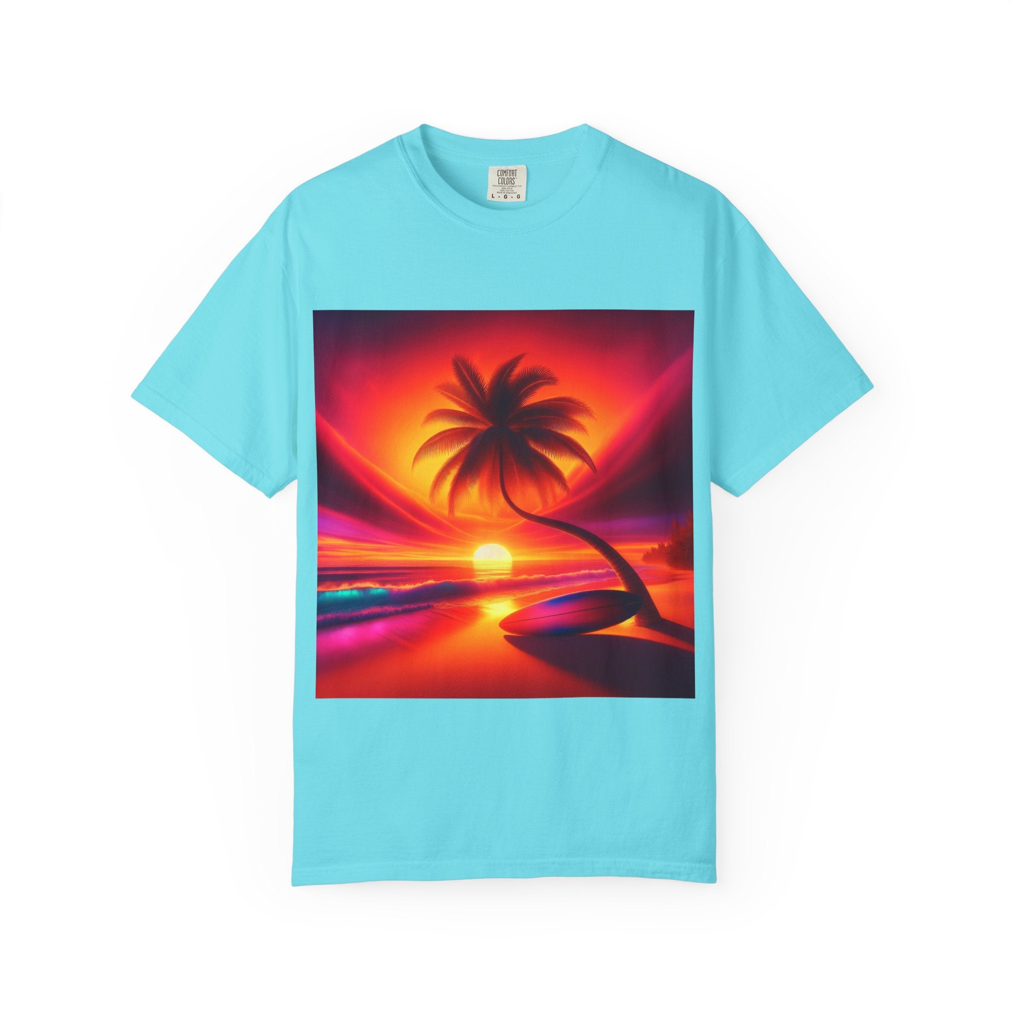 Tropical Sunset T-shirt, Unisex Shirt, Gift for Beach Lovers, Casual Summer Wear, Vacation Tee, Relaxed Fit Top