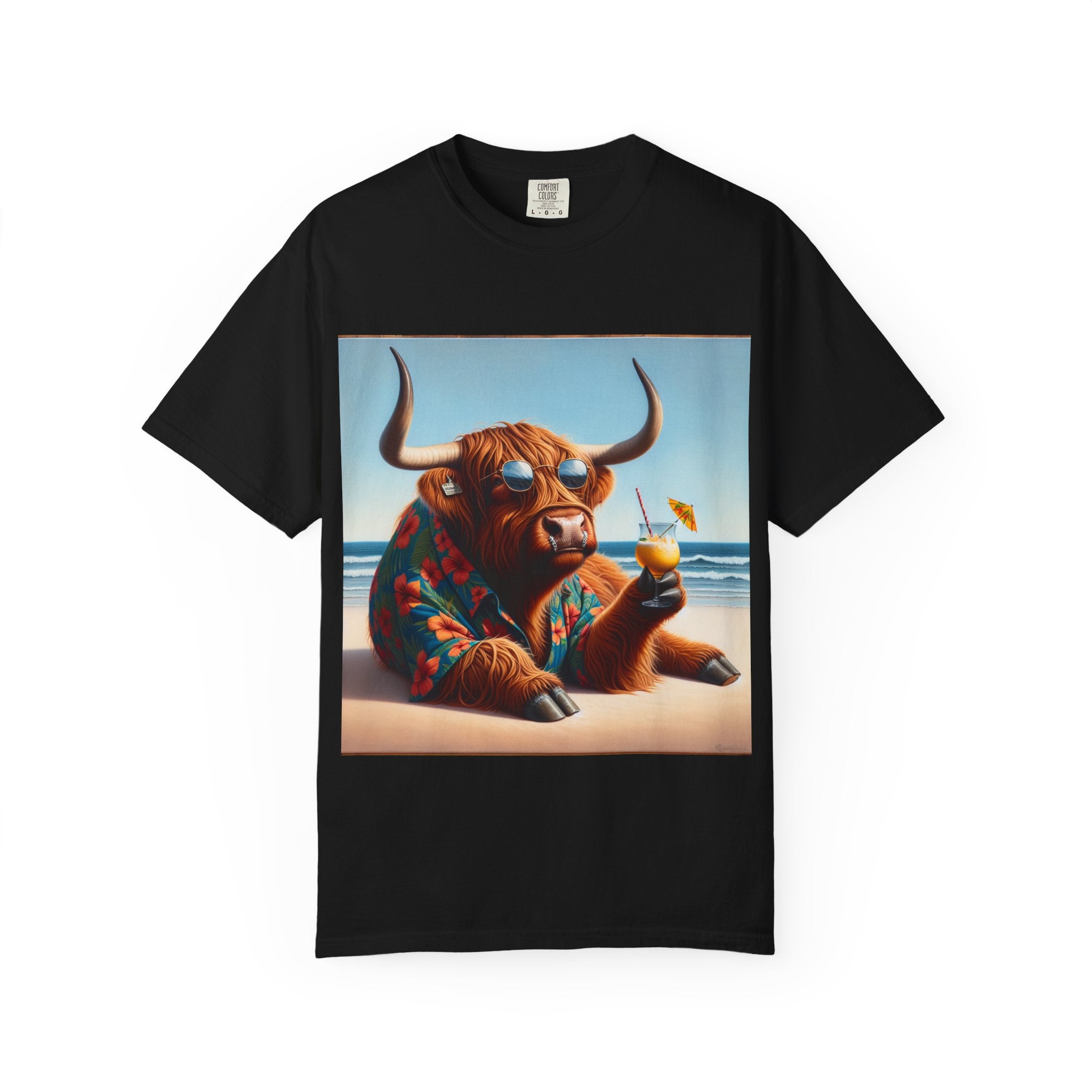 Chill Vibes Cow T-Shirt | Summer Beach Tee, Fun Animal Design, Relaxed Fit, Perfect for Vacations, Gifts