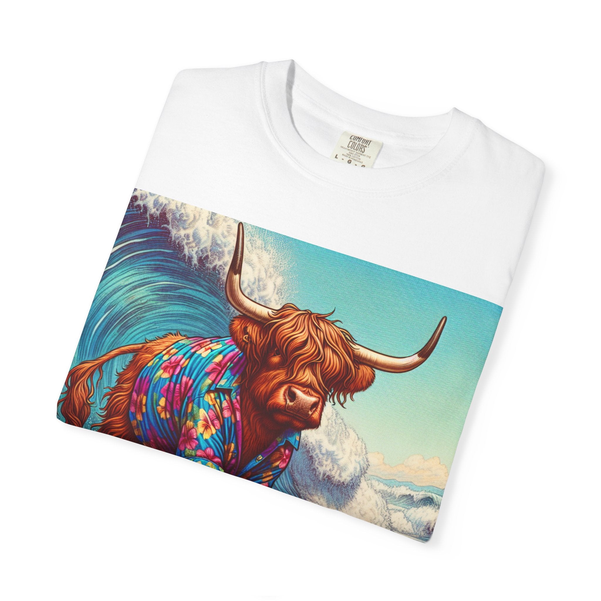 Surfing Highland Cow Unisex T-shirt | Fun Casual Tee for Summer Adventures, Beach Days, Gifts for Cow Lovers, Surfing Enthusiasts, [...]