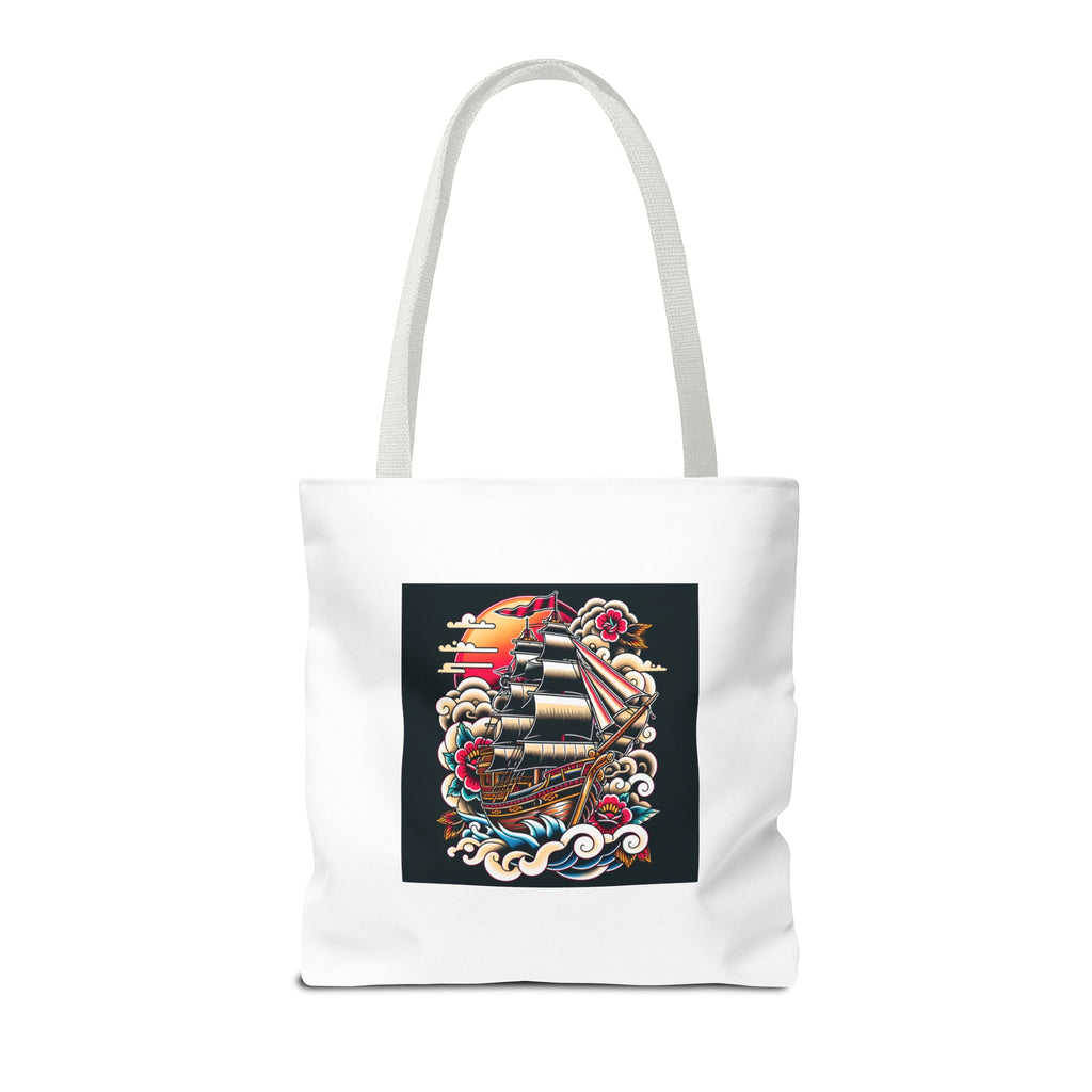 Pirate Ship Tote Bag, Nautical Tote for Adventurers, Eco-Friendly Shopper, Unique Gift for Travelers, Stylish Beach Bag